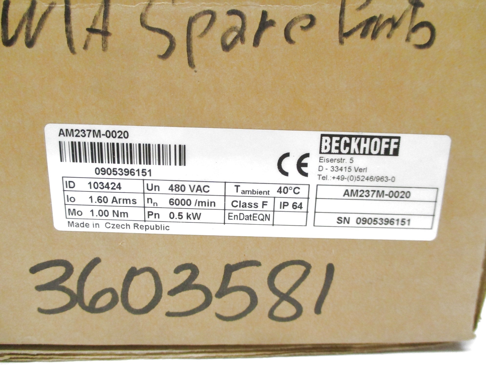 BECKHOFF AM237M-0020 NSMP