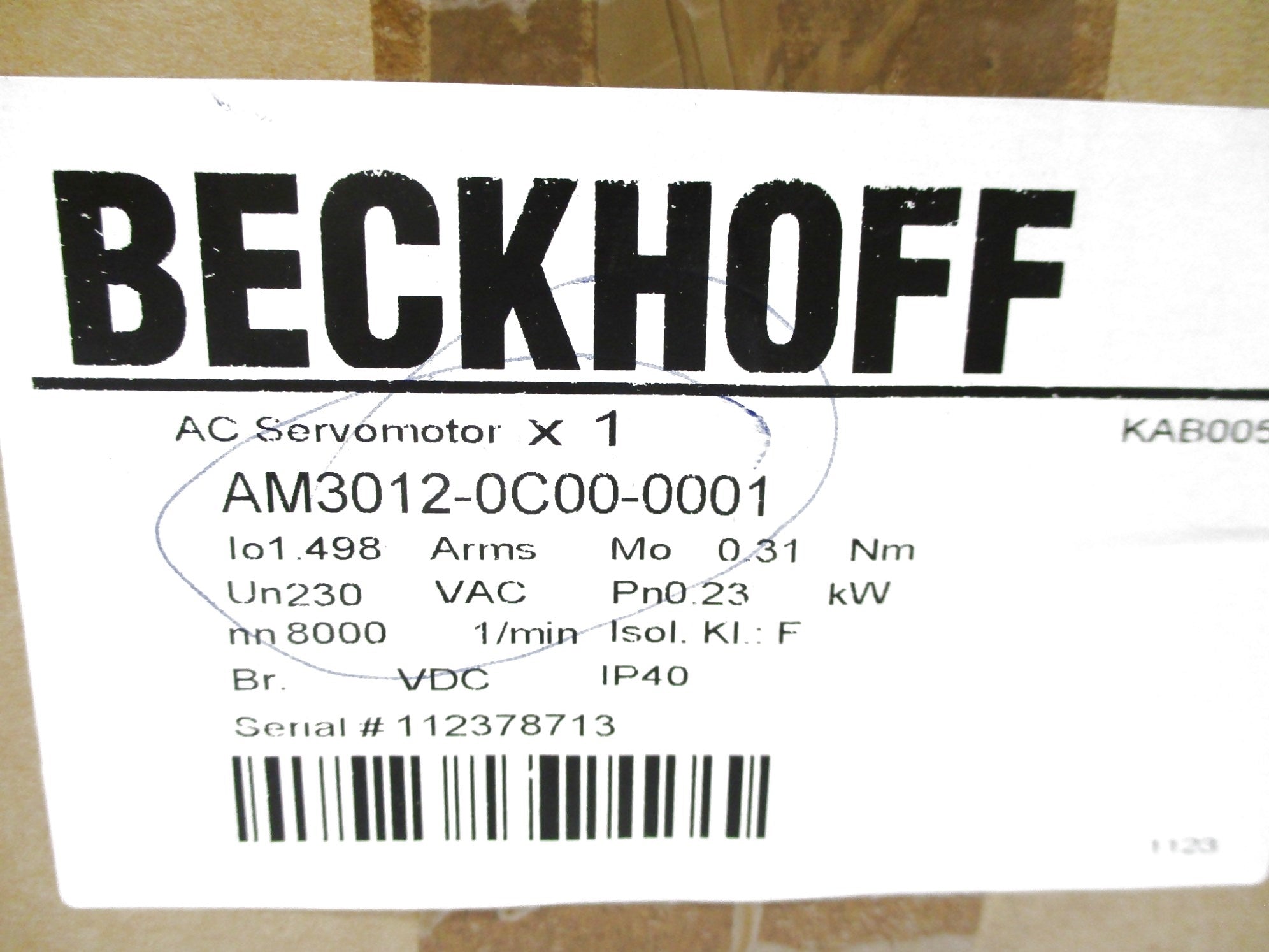 BECKHOFF AM3012-0C00-0001 NSMP
