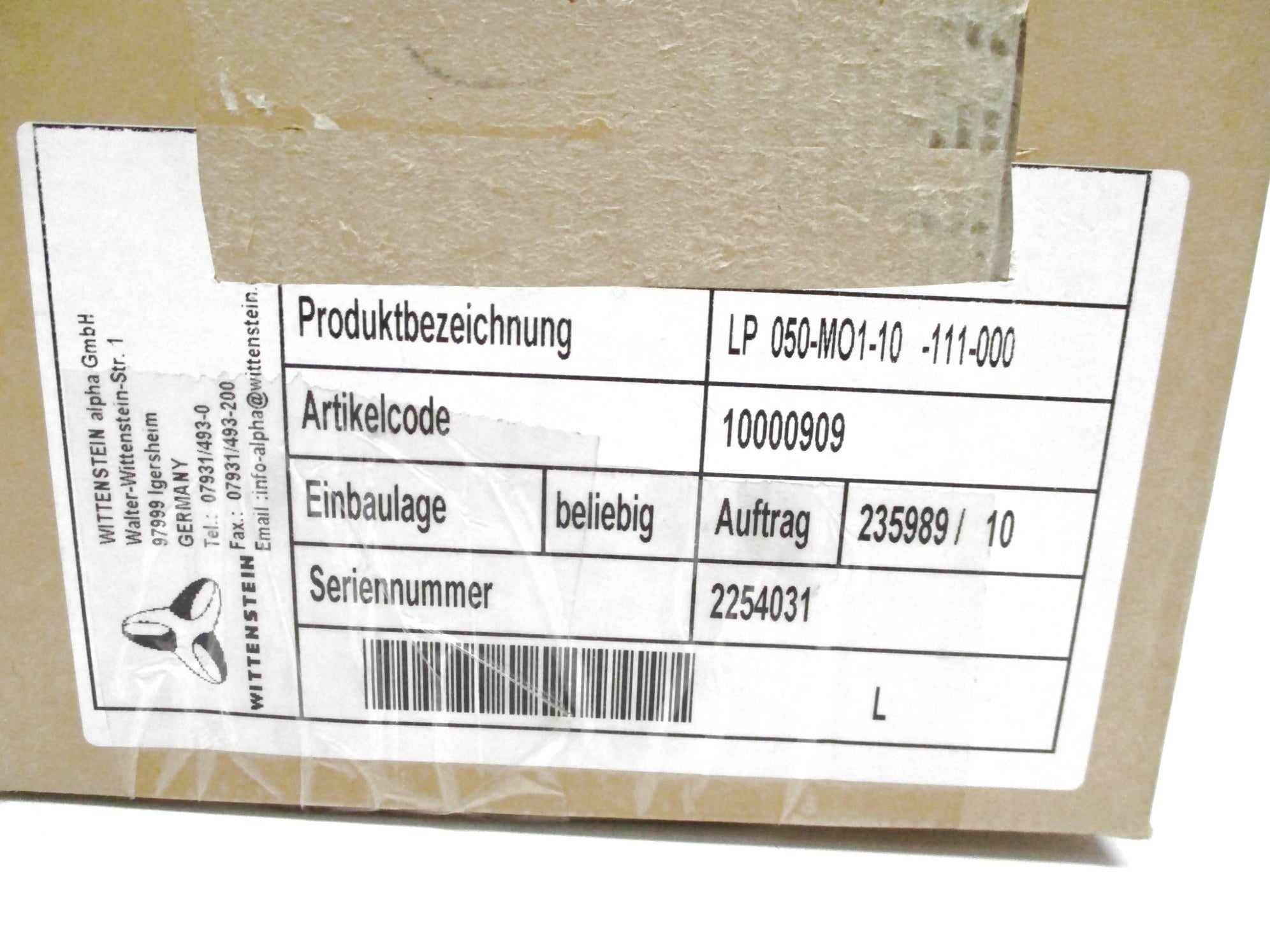 WITTENSTEIN LP050-M01-10-111-000 NSMP