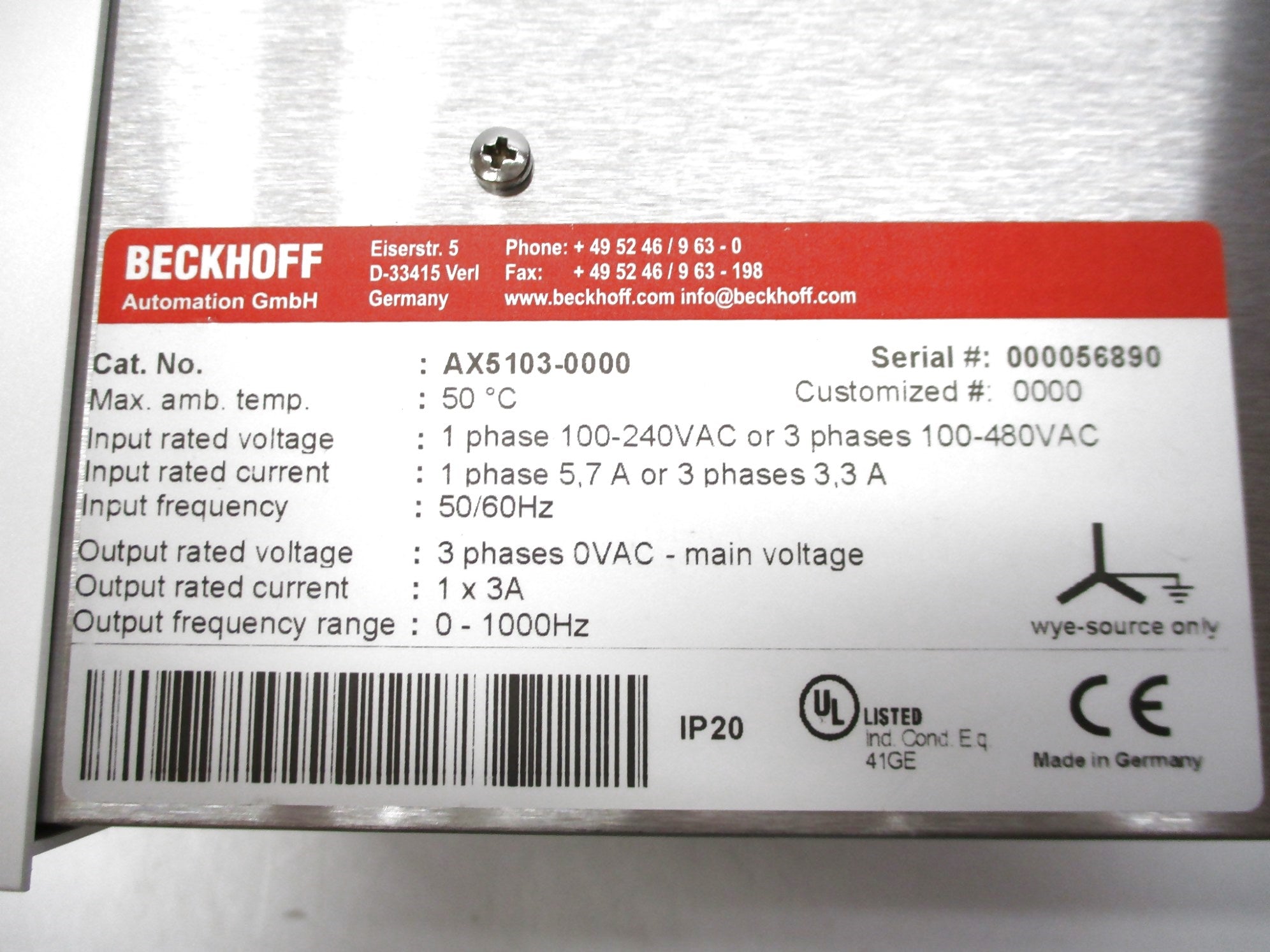 BECKHOFF AX5103-0000 NSMP