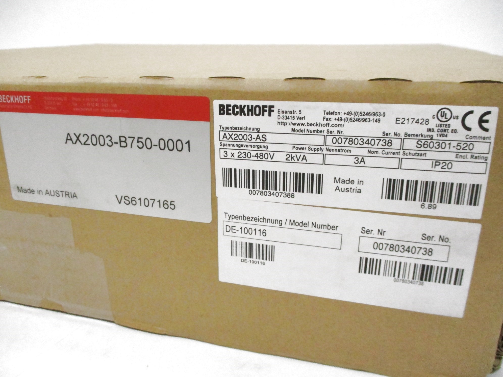 BECKHOFF AX2003-AS NSMP