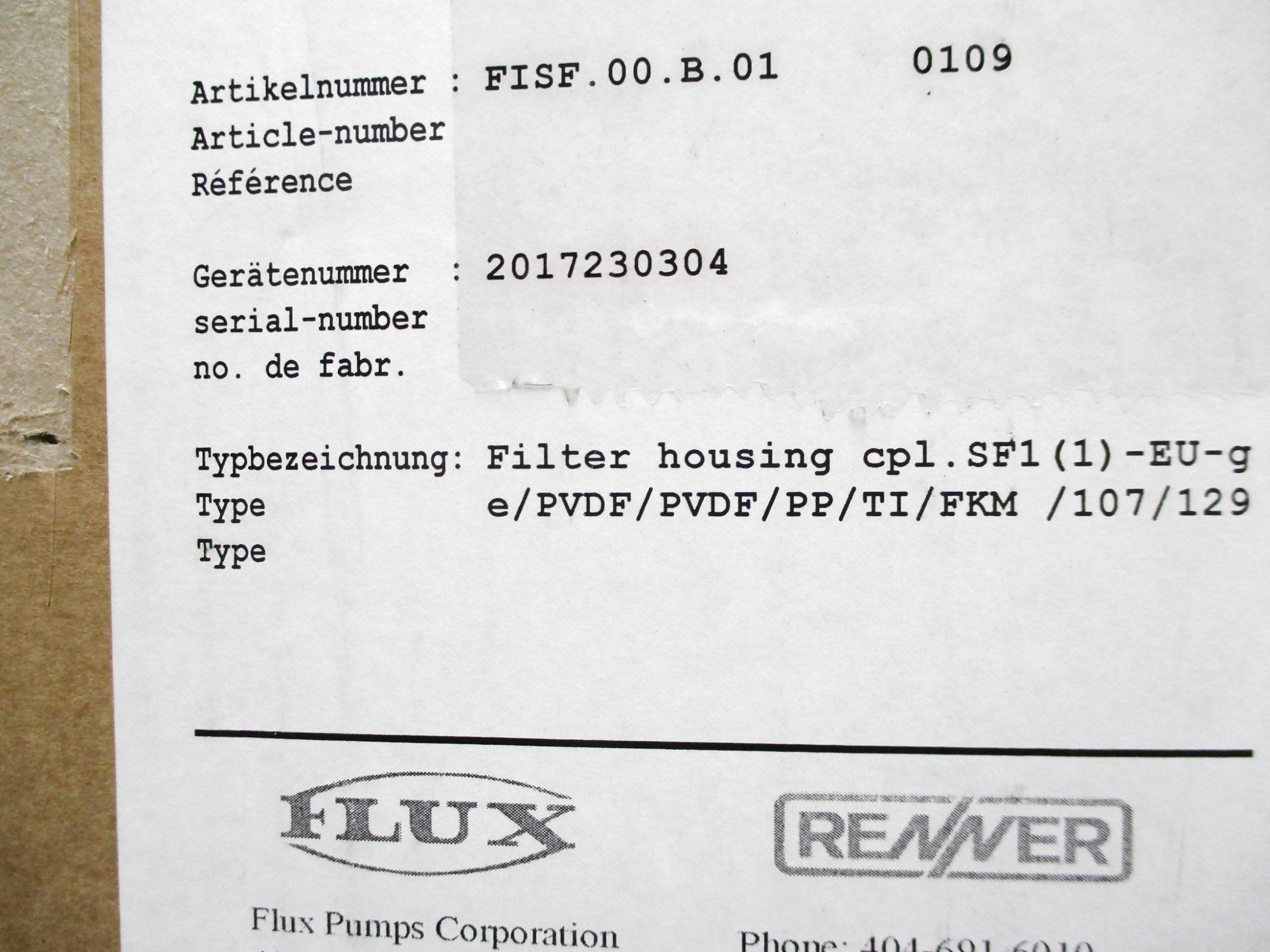 FLUX RENNER FISF.00.B.01 NSMP