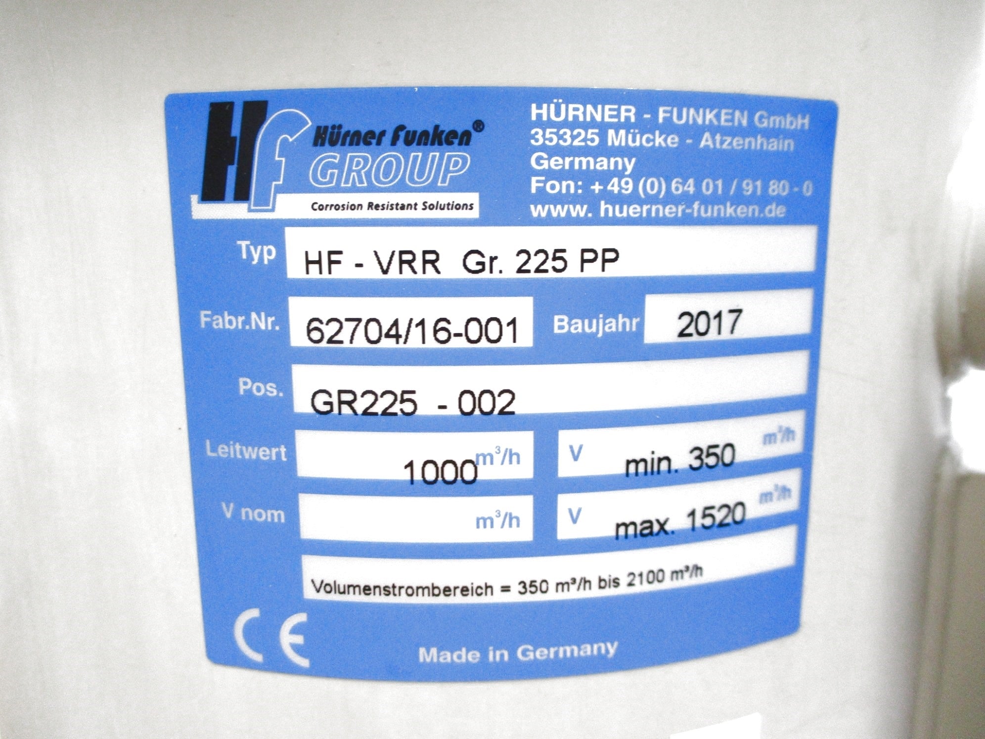 HURNER-FUNKEN HF-VRR 62704/16-001 225-002 NSNP