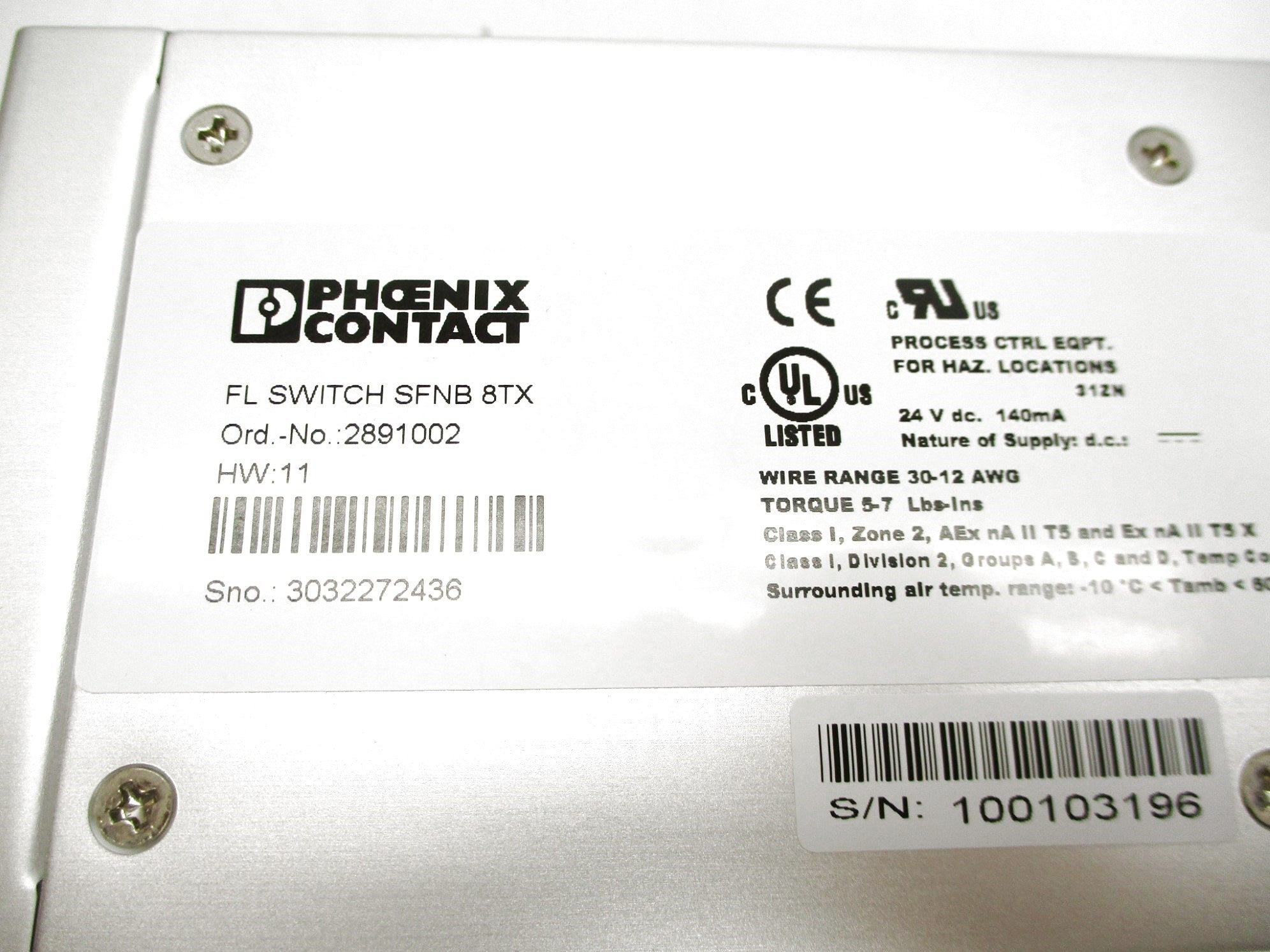 PHOENIX CONTACT FLSWITCHSFNB8TX 2891002 NSMP