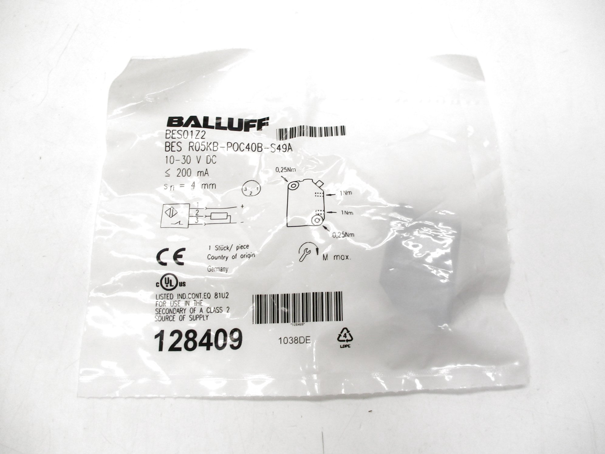 BALLUFF BESR05KB-P0C40B-S49A BES01Z2 10-30VDC NSMP