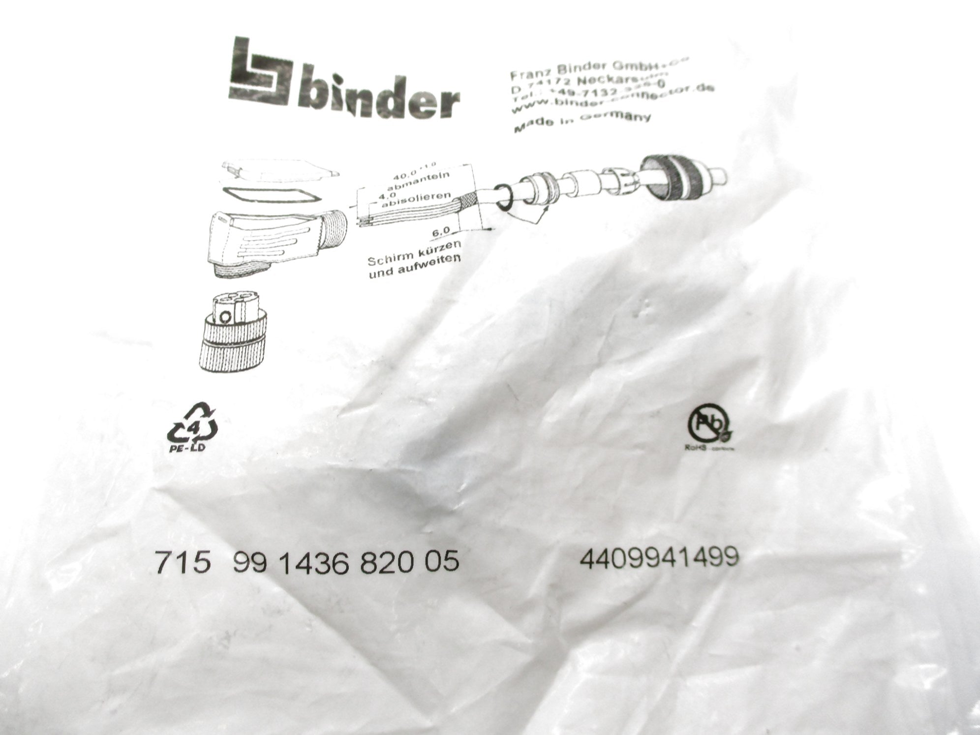 BINDER D-74172 71599143682005 NSMP