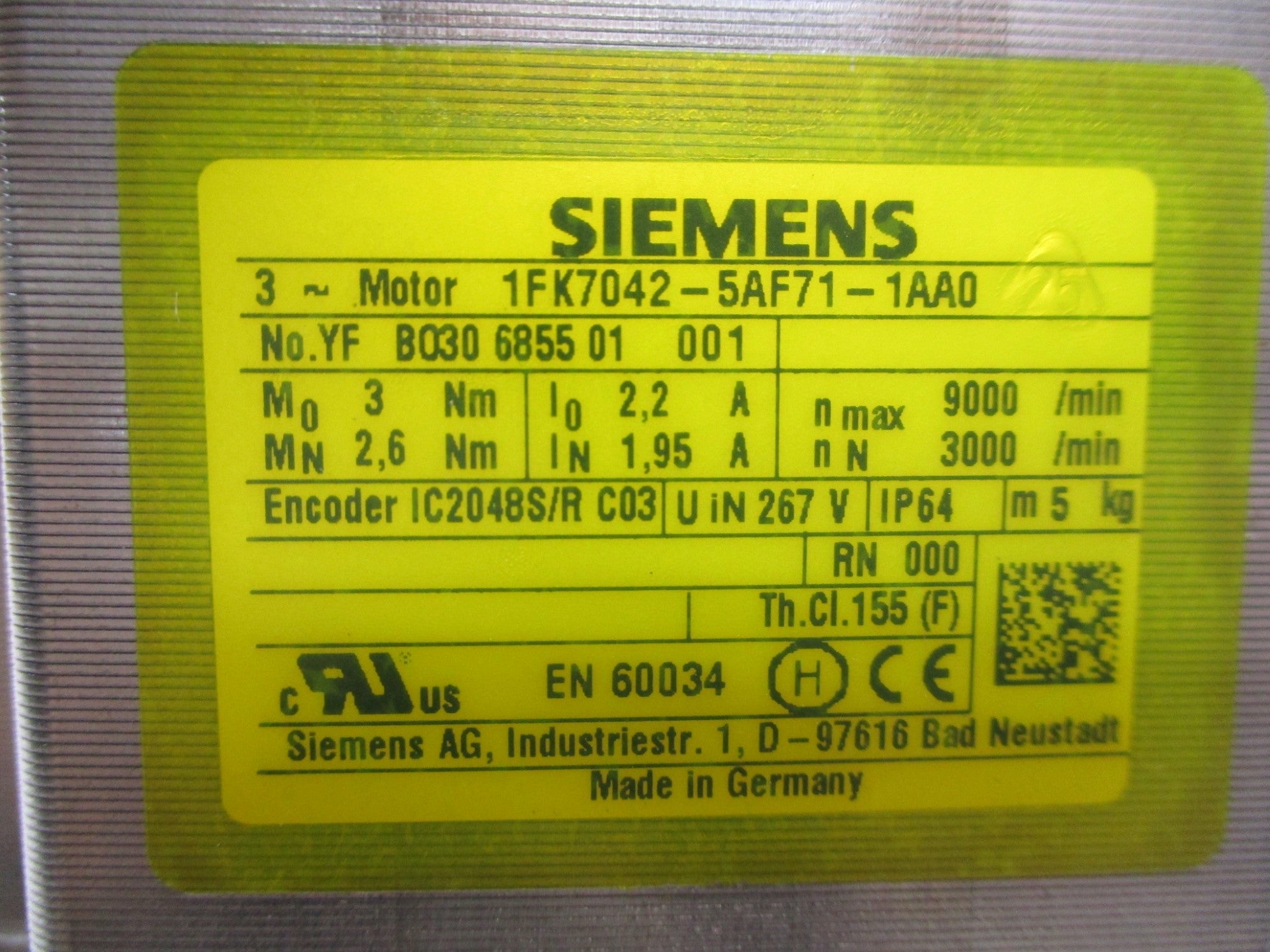 SIEMENS 1FK7042-5AF71-1AA0 NSMP