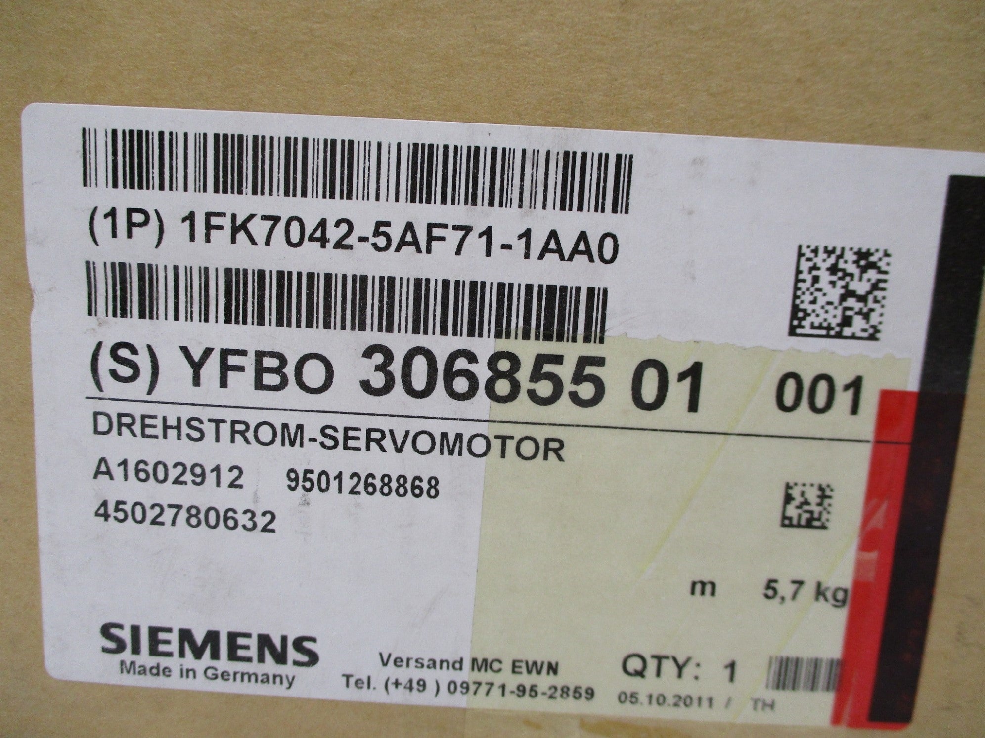 SIEMENS 1FK7042-5AF71-1AA0 NSMP