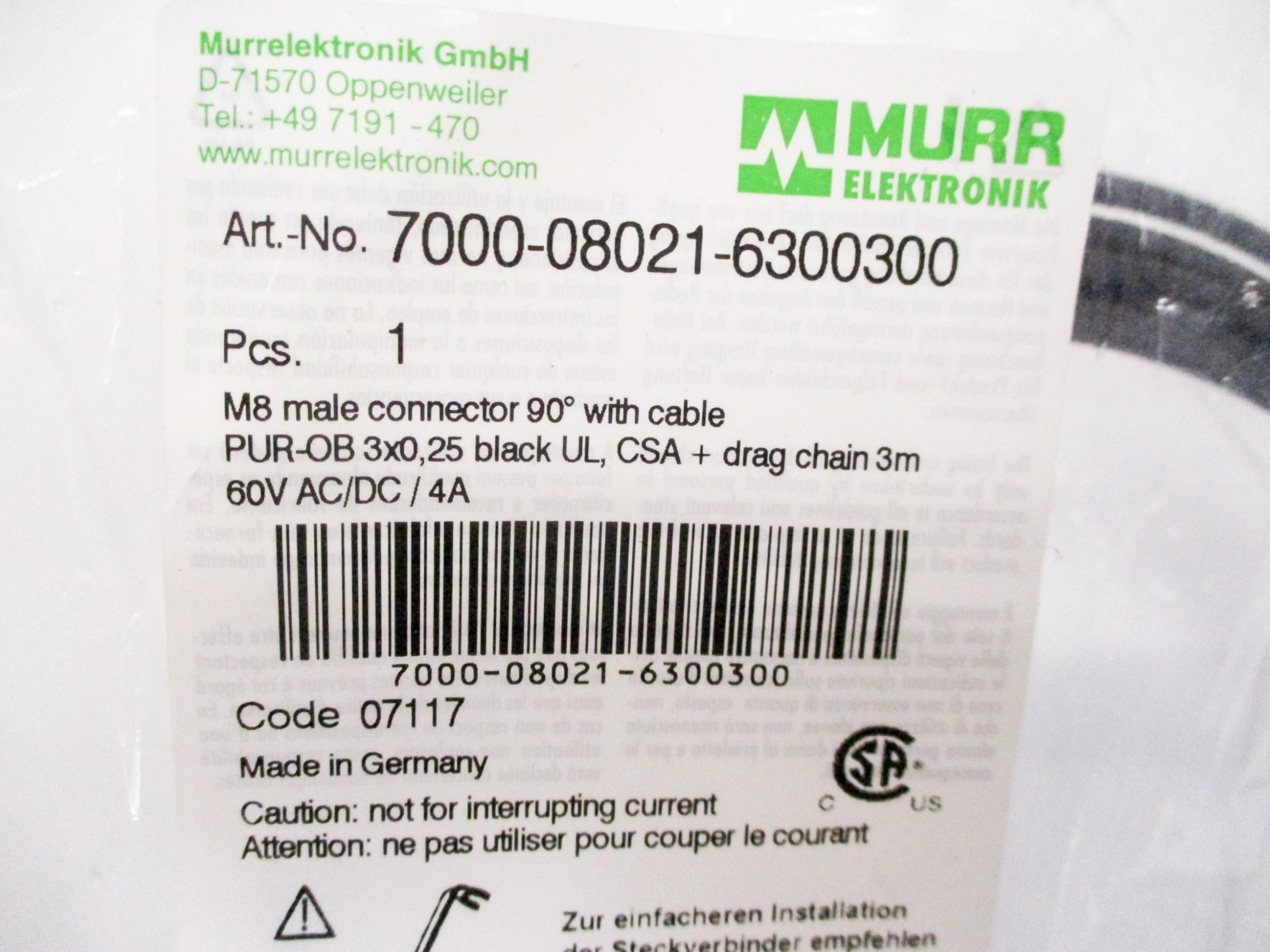 MURR ELEKTRONIK 7000-08021-6300300 NSMP