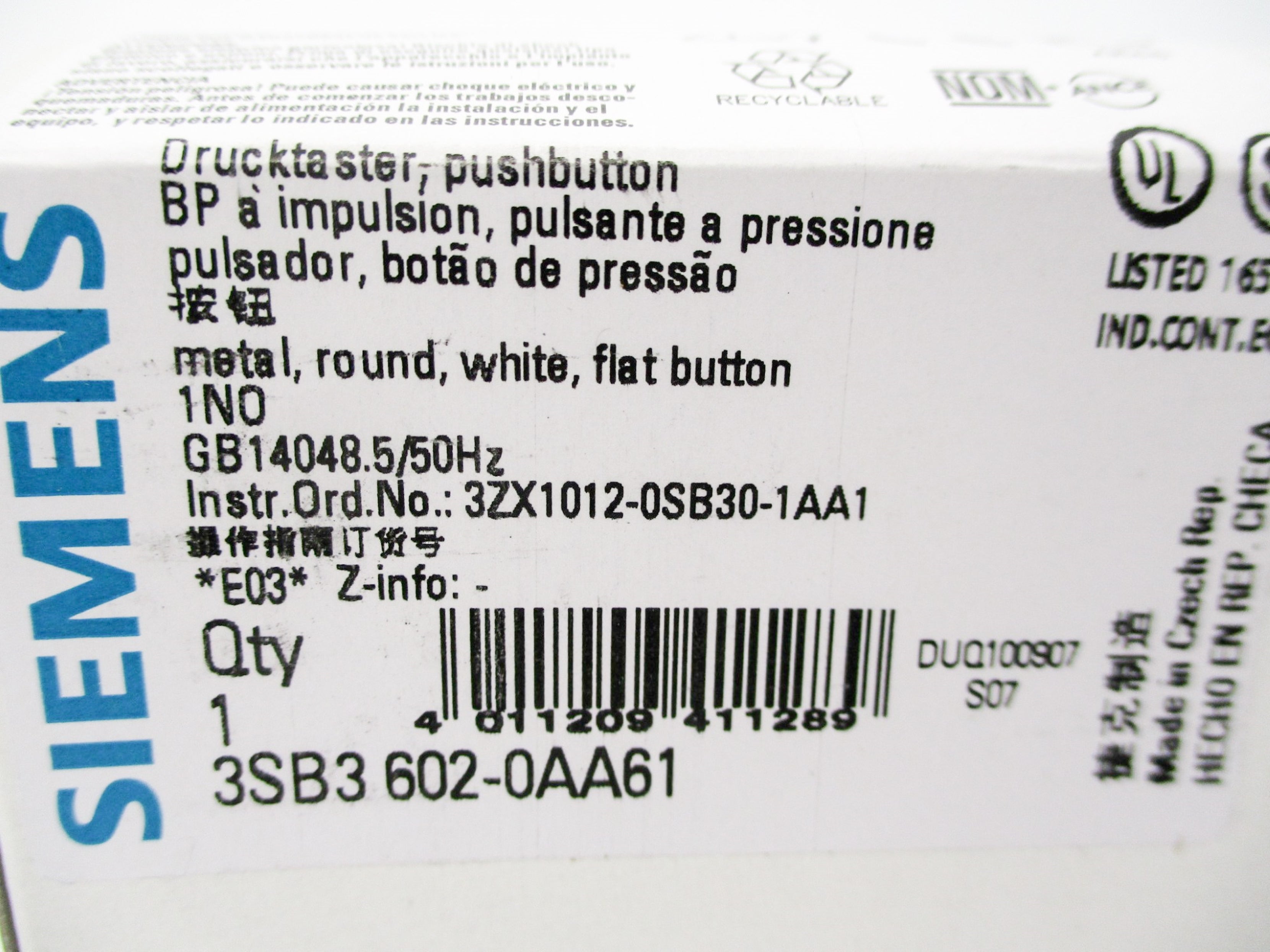 SIEMENS 3SB3602-0AA61 NSMP