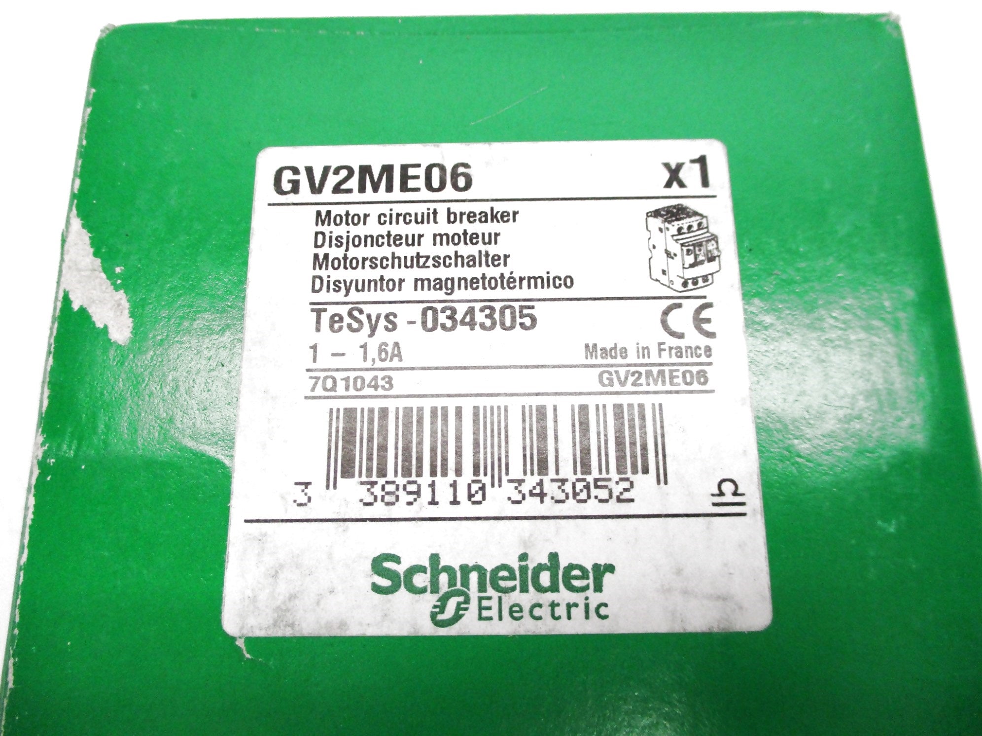 SCHNEIDER ELECTRIC GV2-ME06 1-1.6A NSFS