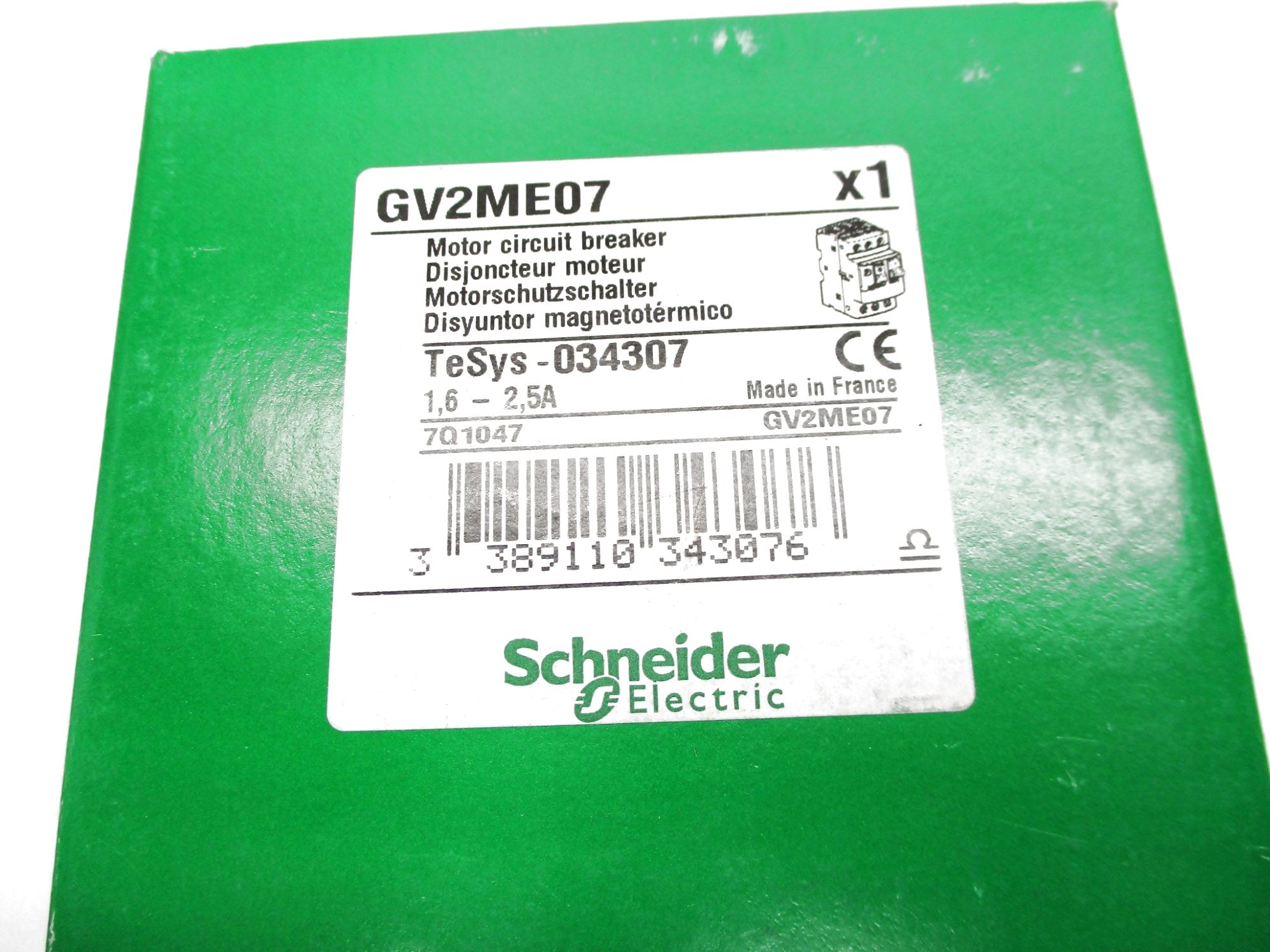 SCHNEIDER ELECTRIC GV2ME07 600VAC 1.6-2.5A NSFS