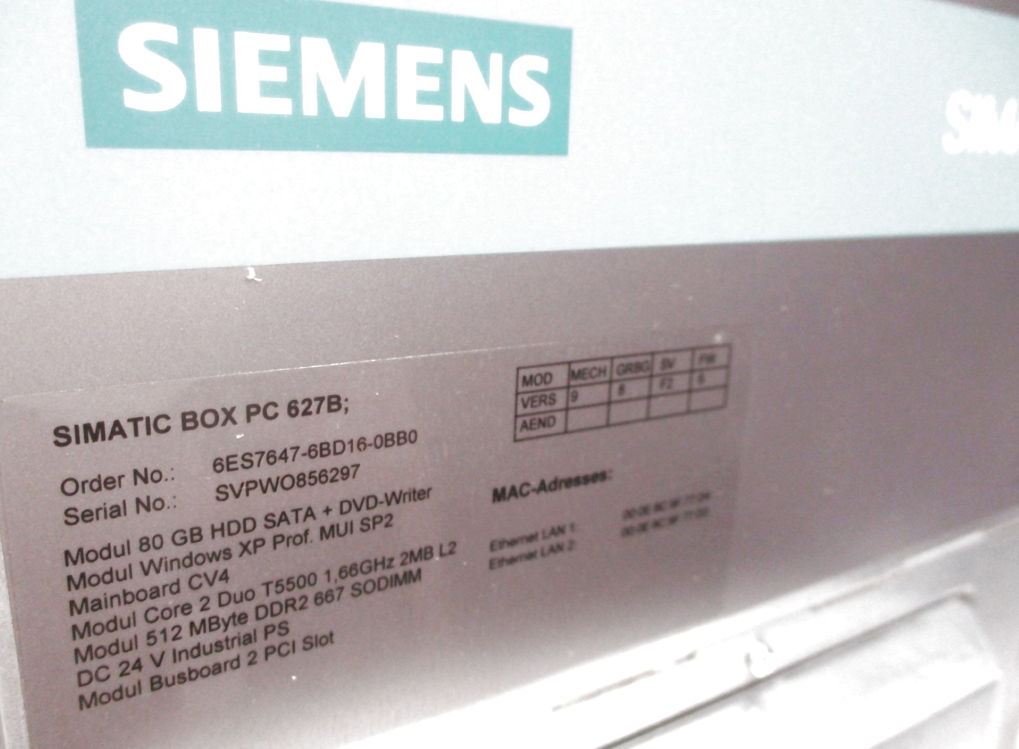 SIEMENS 6ES7647-6BD16-0BB0 (AS PICTURED) NSNP