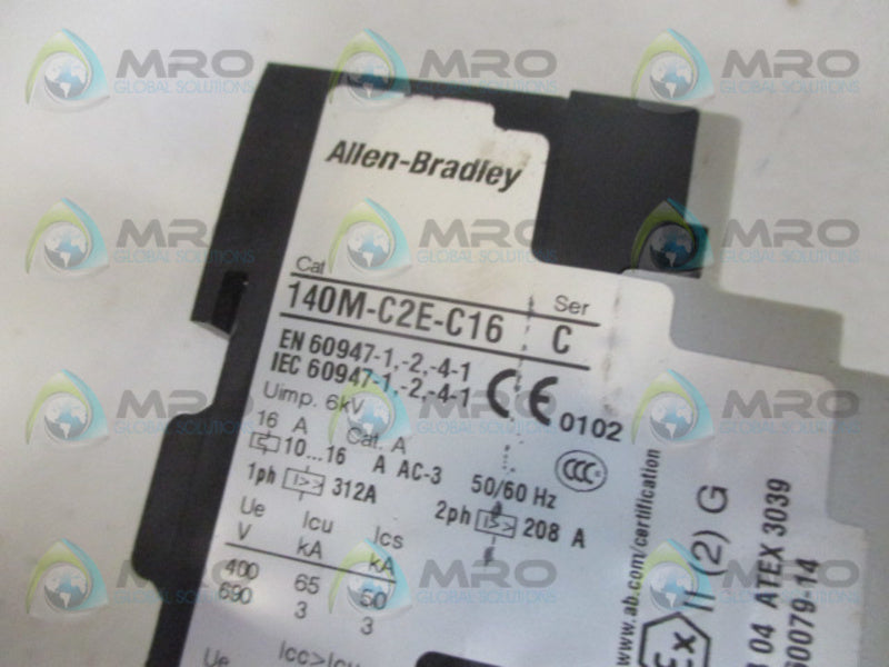 ALLEN BRADLEY 140M-C2E-C16 SER. C MOTOR CIRCUIT PROTECTOR 10-16A *USED*
