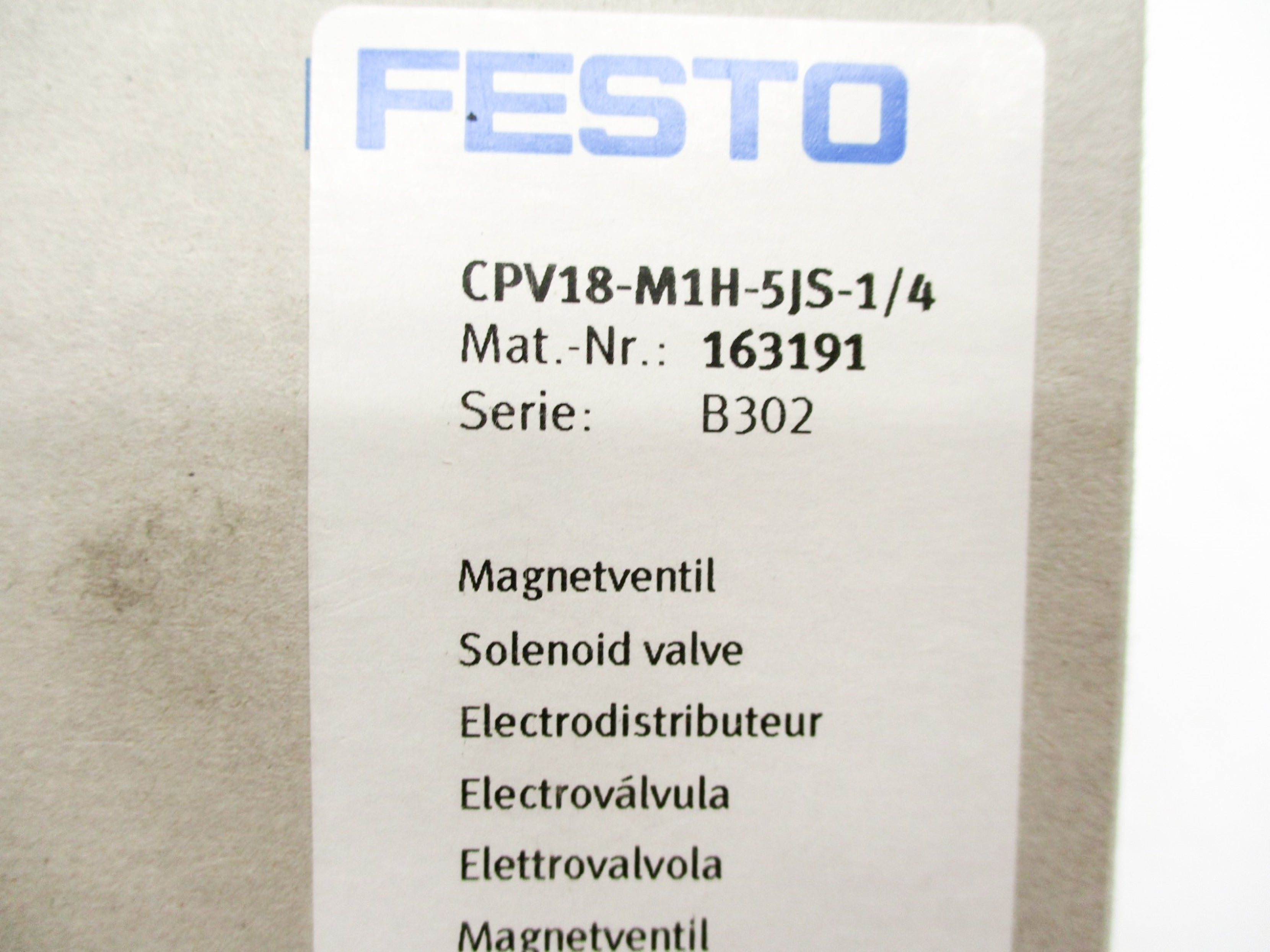FESTO CPV18-M1H-5JS-1/4 24VDC(AS PICTURED) NSMP