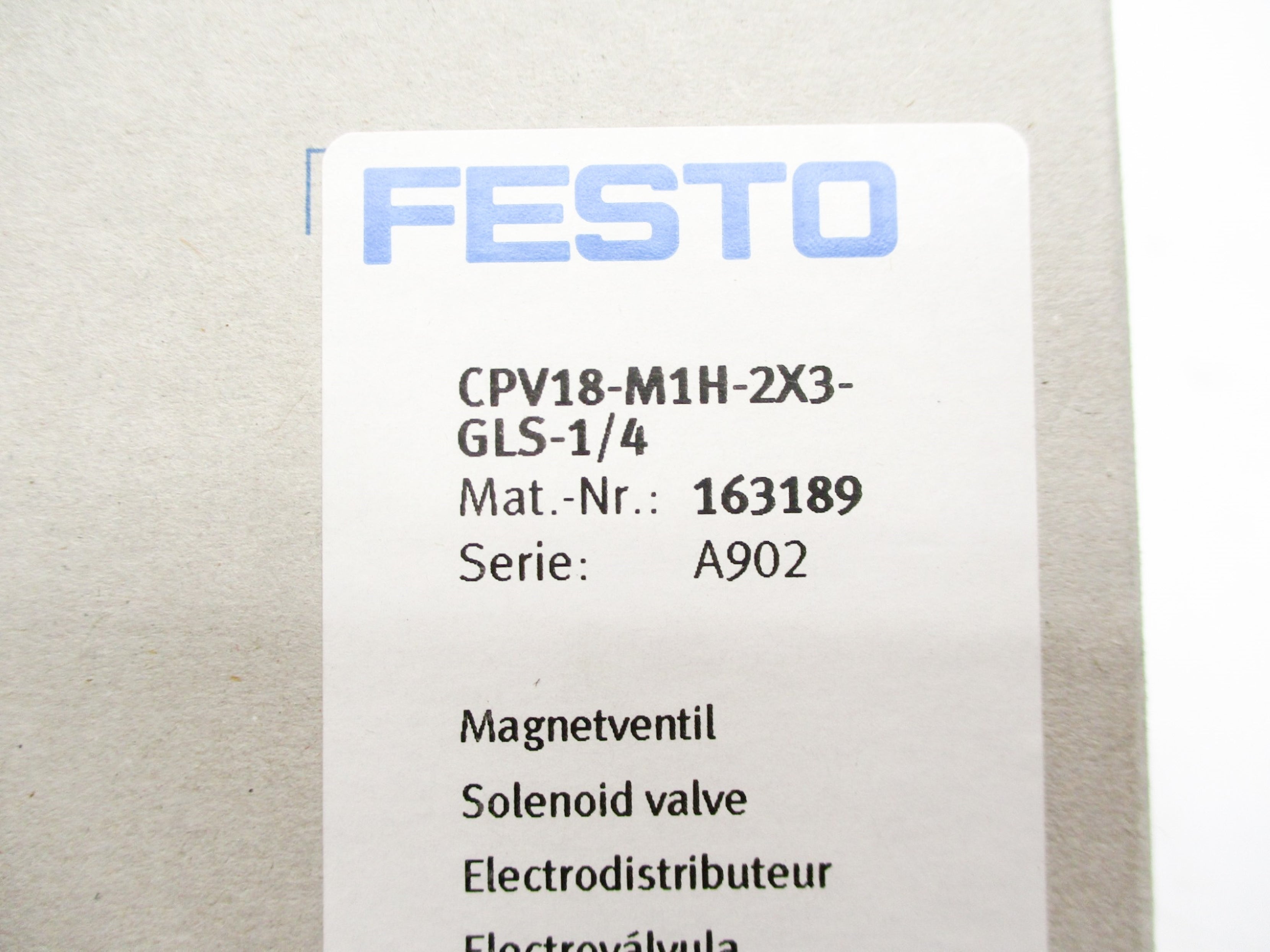 FESTO CPV18-M1H-2X3-GLS-1/4 24VDC (AS PICTURED) NSMP