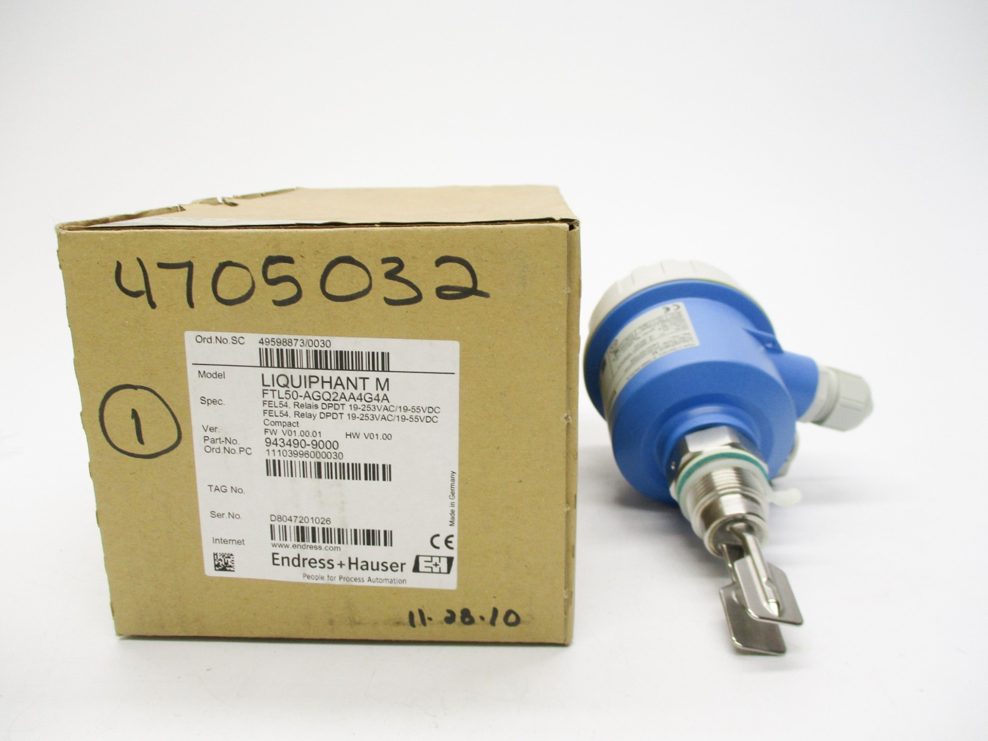 ENDRESS+HAUSER FTL50-AGQ2AA4G4A 943490-9000 NSMP