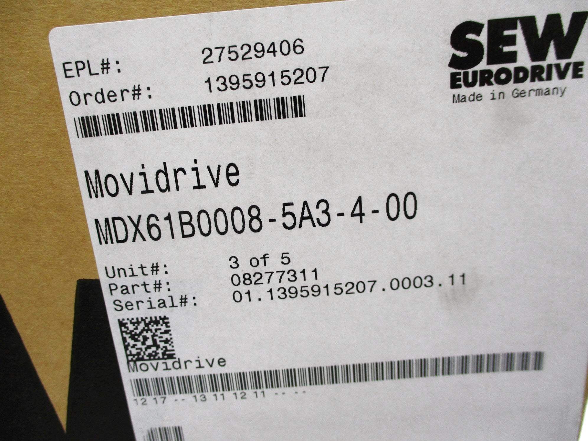 SEW EURODRIVE MDX61B0008-5A3-4-00 NSMP
