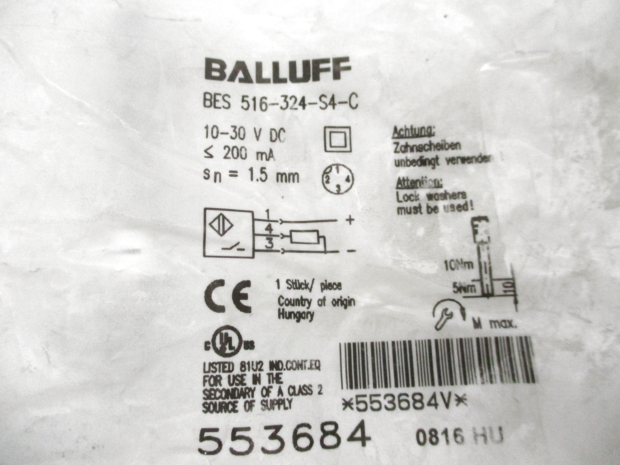 BALLUFF BES516-324-S4-C 10-30VDC NSMP