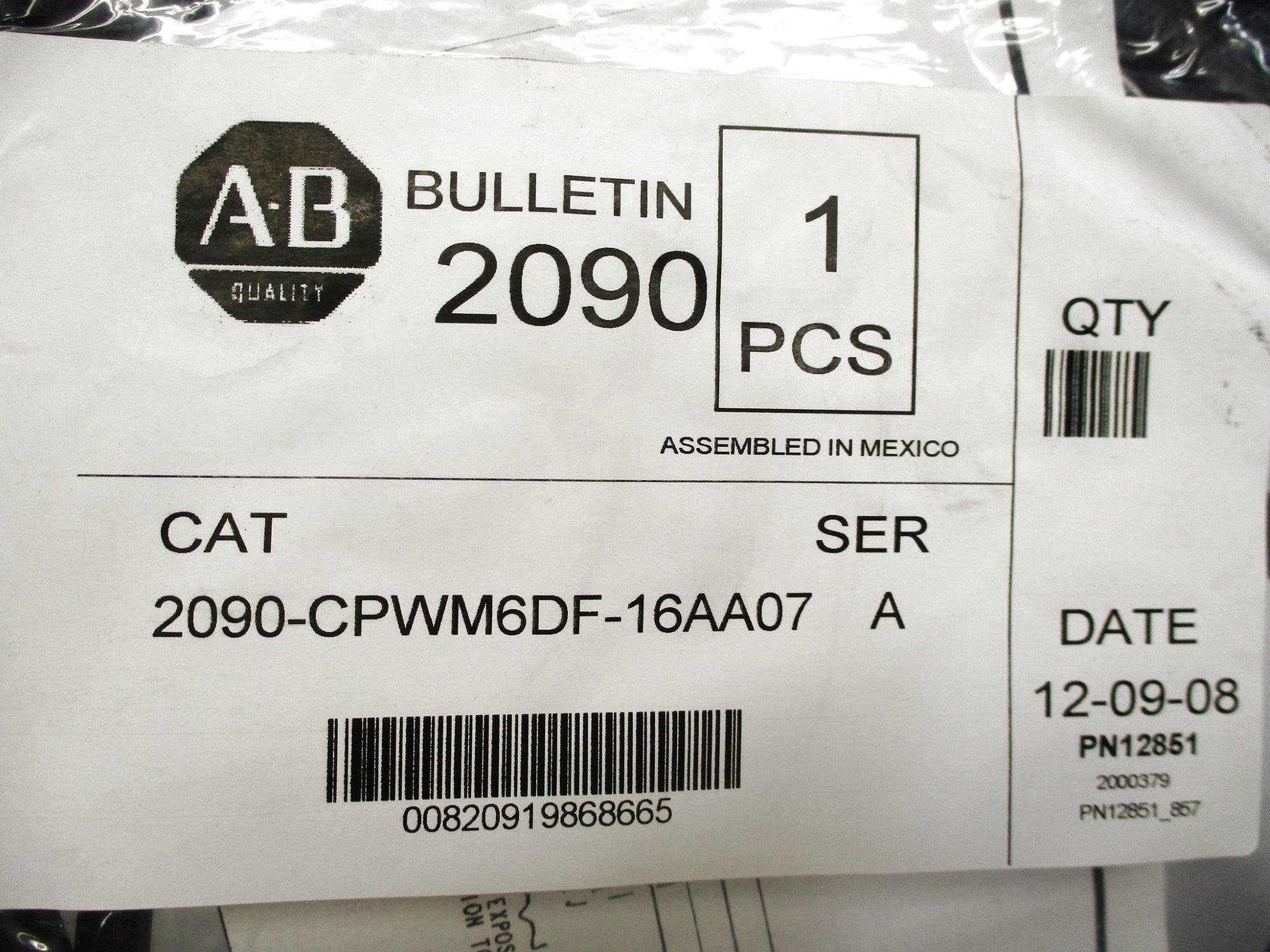 ALLEN BRADLEY 2090-CPWM6DF-16AA07 SER. A (WH) NSMP
