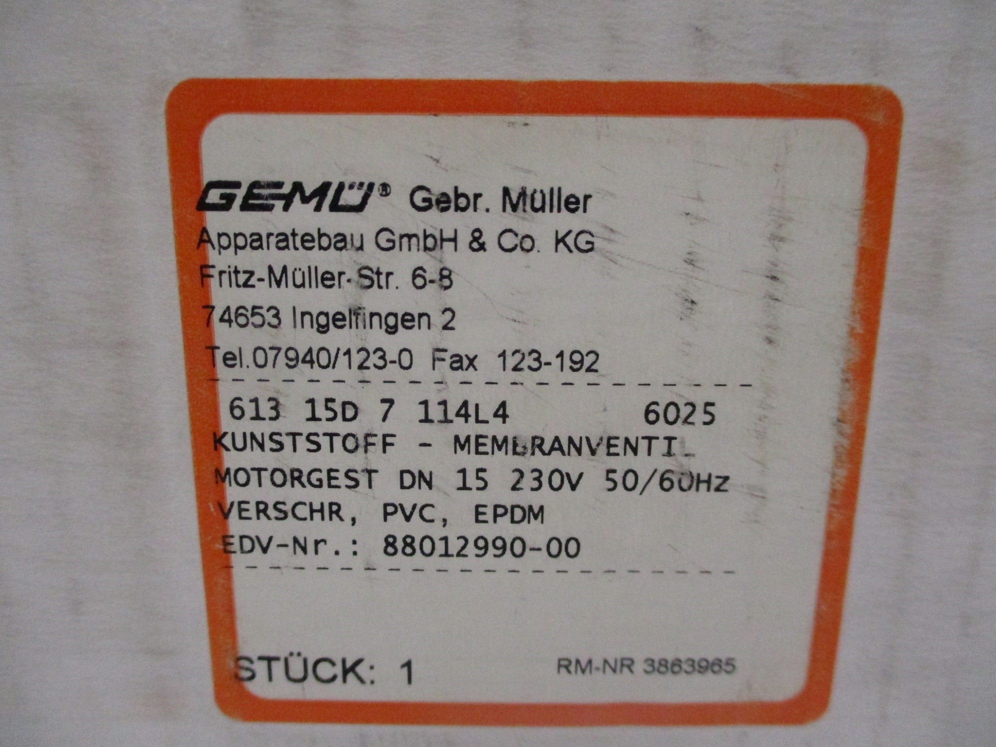 GEMU 61315D7114L4 NSMP