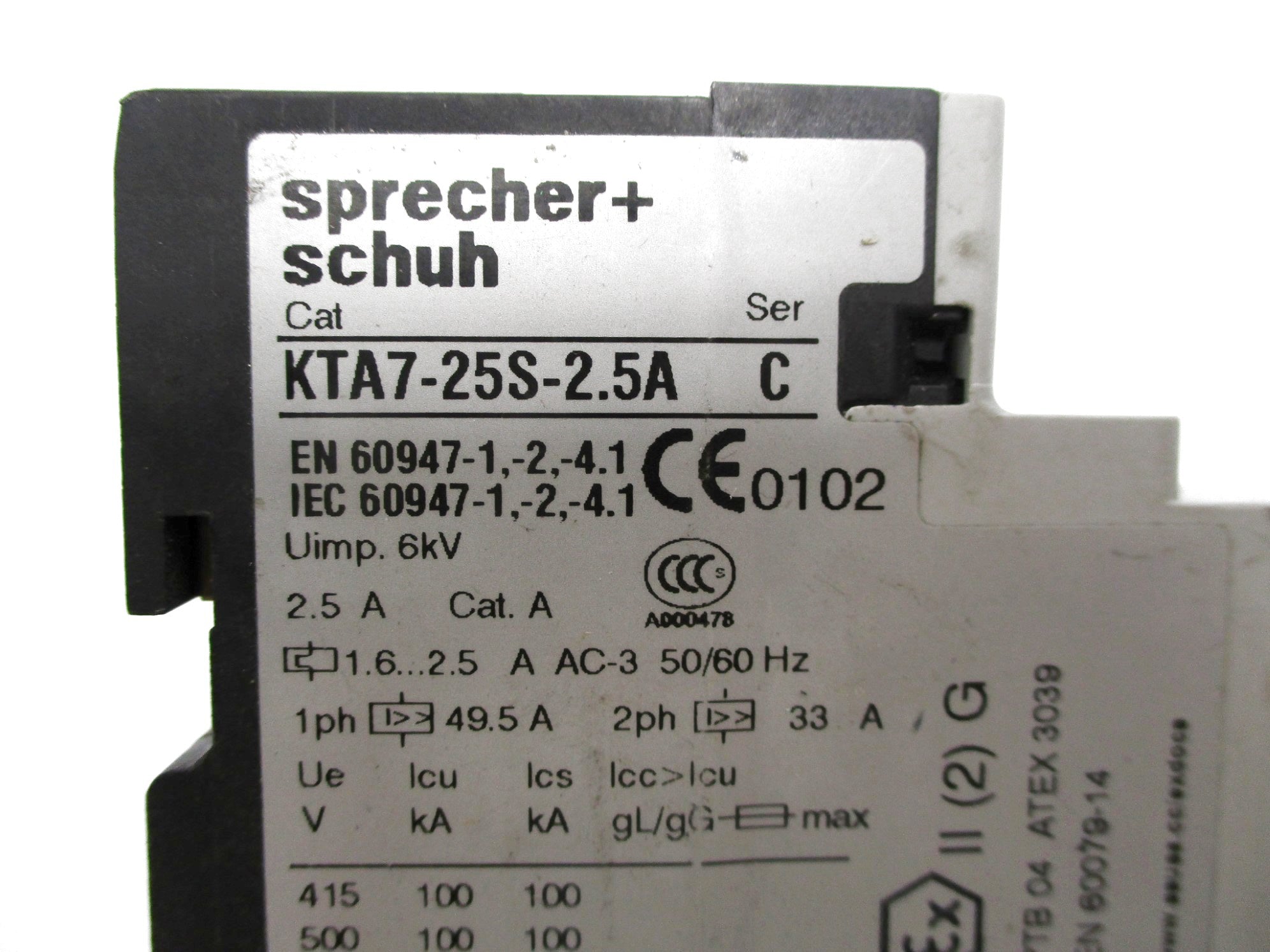 SPRECHNER+SCHUH KTA7-25S-2.5A SER. C 1.6-2.5A UNMP
