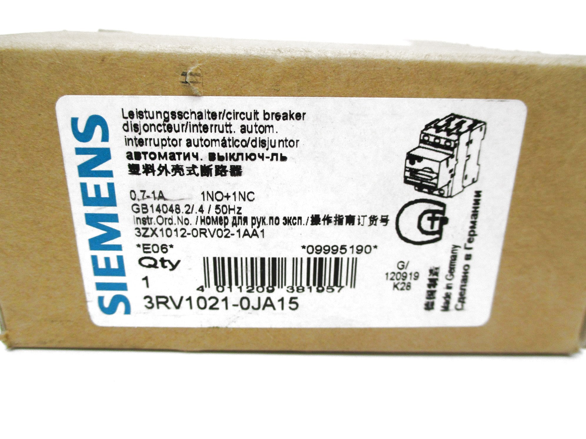 SIEMENS 3RV1021-0JA15 0.7-1A NSMP