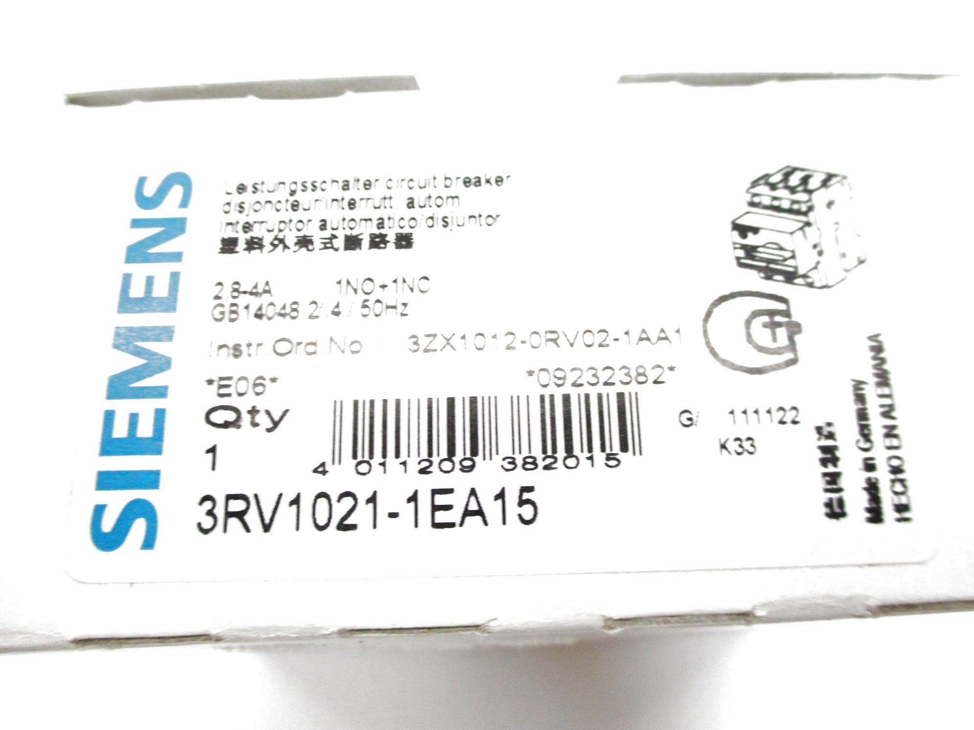 SIEMENS 3RV1021-1EA15 2.8-4A NSMP