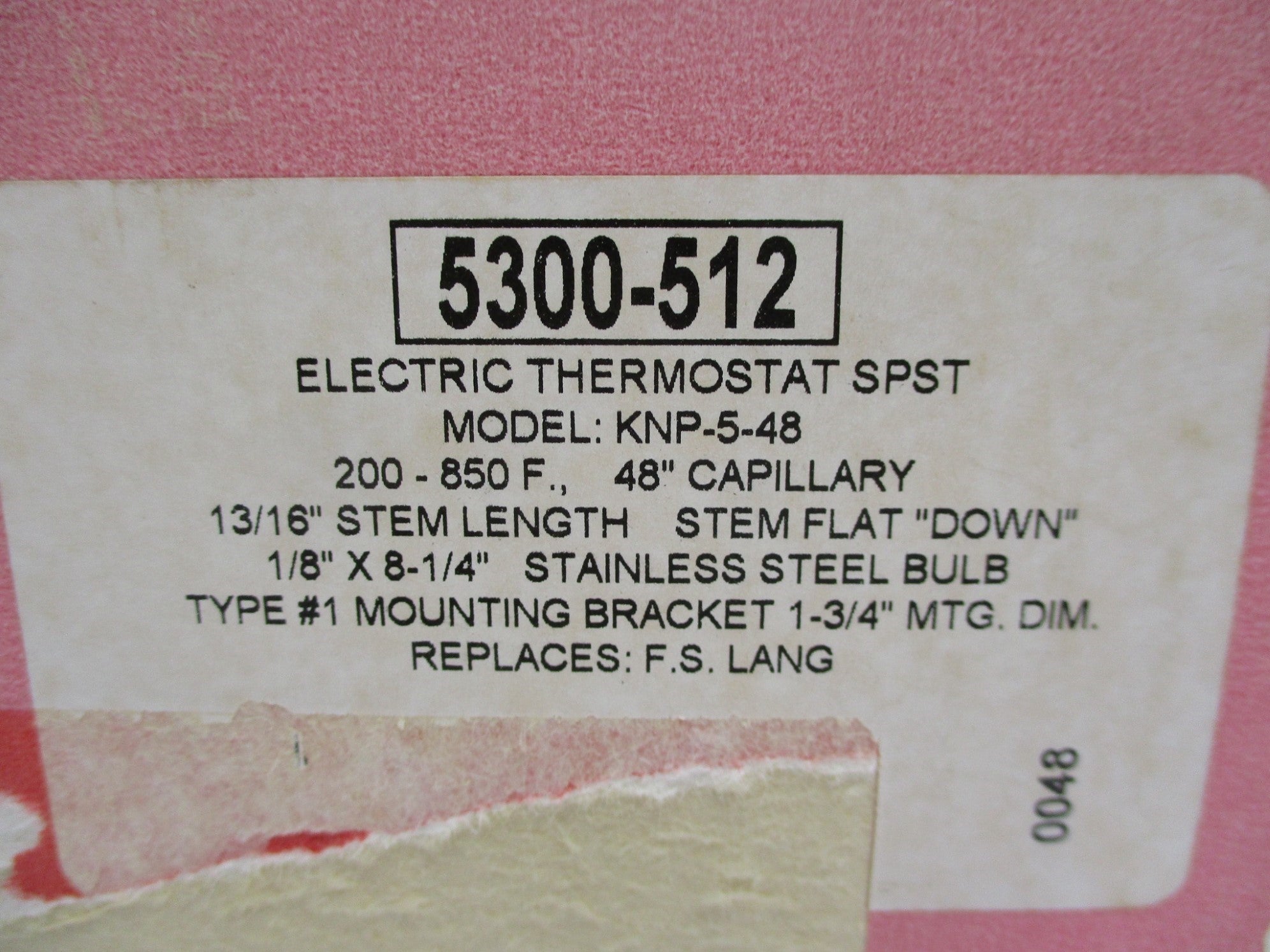 ROBERTSHAW 5300-512 KNP-5-48 NSMP