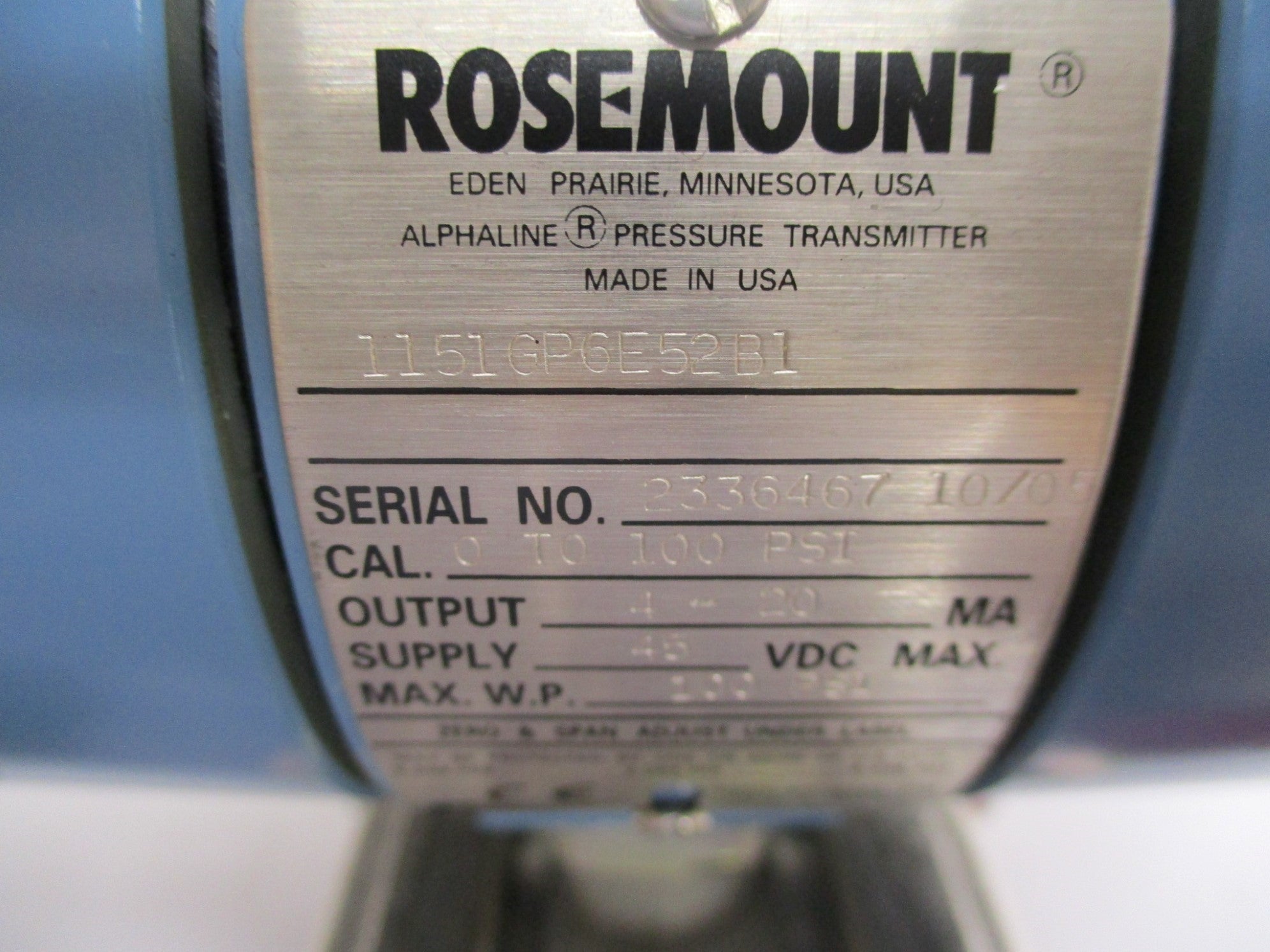 ROSEMOUNT 1151GP6E52B1 UNMP