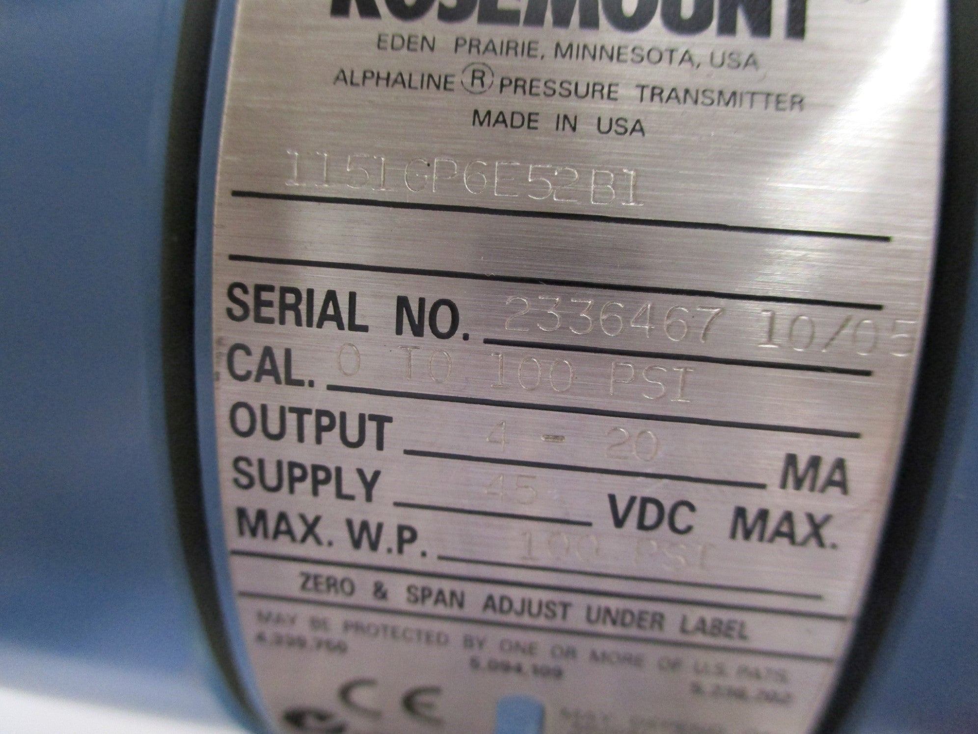 ROSEMOUNT 1151GP6E52B1 UNMP