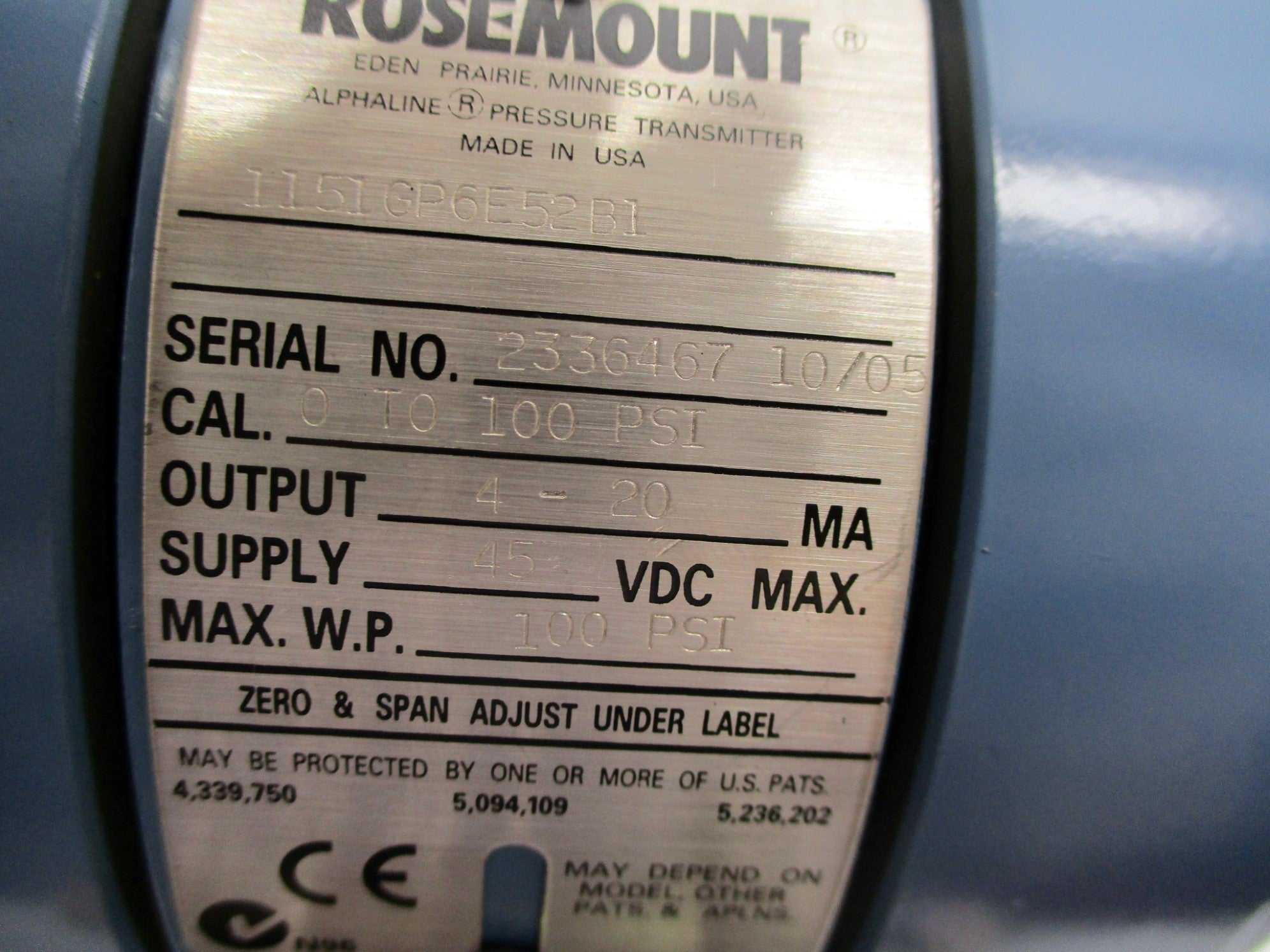 ROSEMOUNT 1151GP6E52B1 UNMP