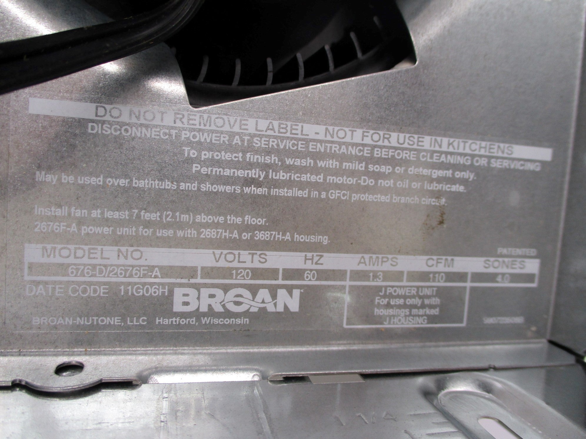 BROAN 676 NSMP
