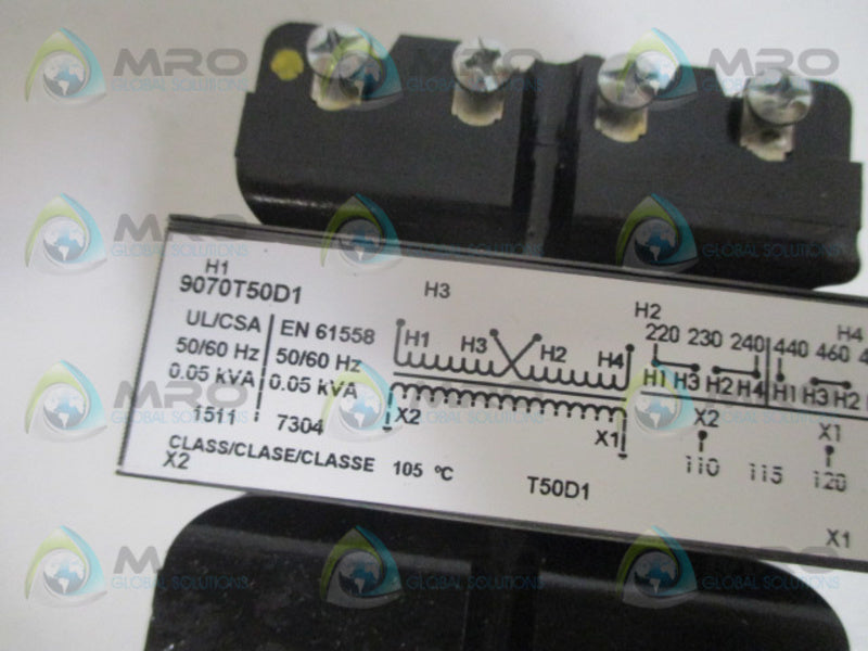 SQUARE D 9070T50D1 TRANSFORMER 240/480V-120V *NEW NO BOX*