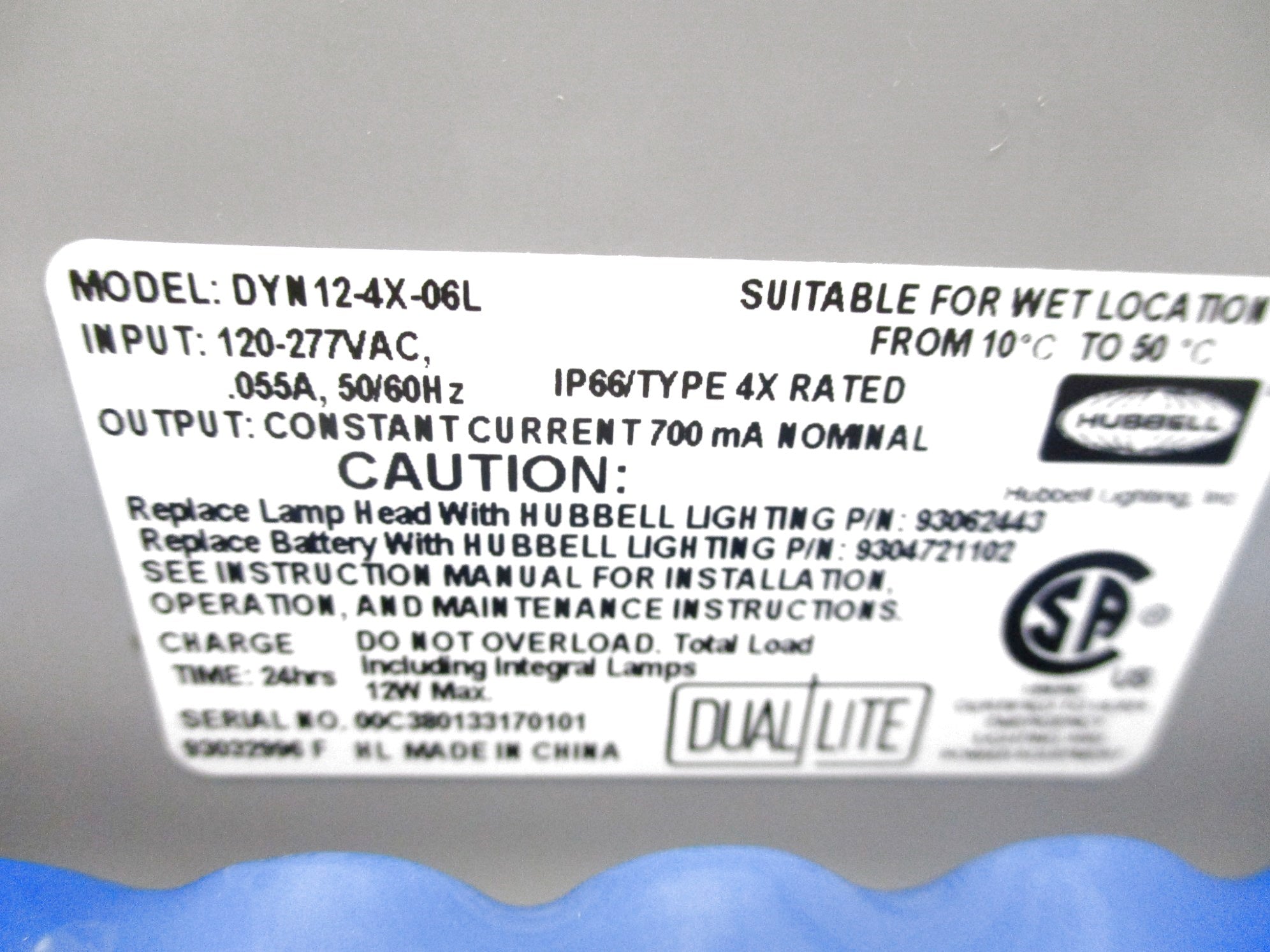 HUBBELL DYN12-4X-06L NSMP