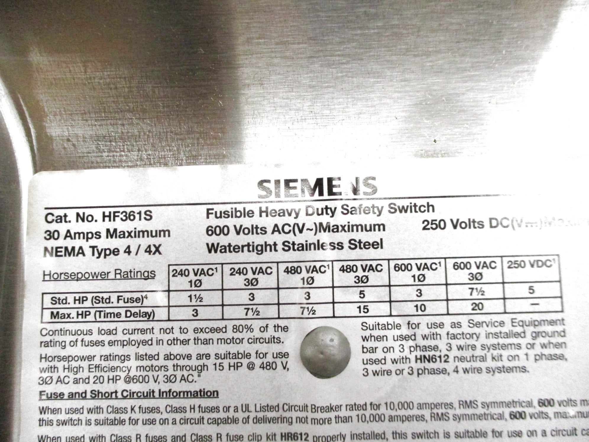 SIEMENS HF361S NSMP