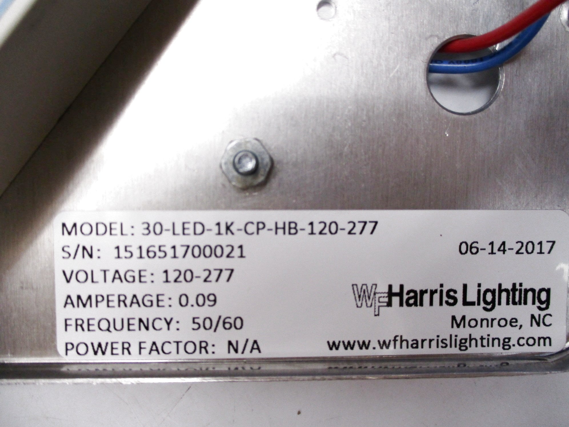 WF HARRIS LIGHTING 30-LED-1K-CP-HB-120-277 NSMP