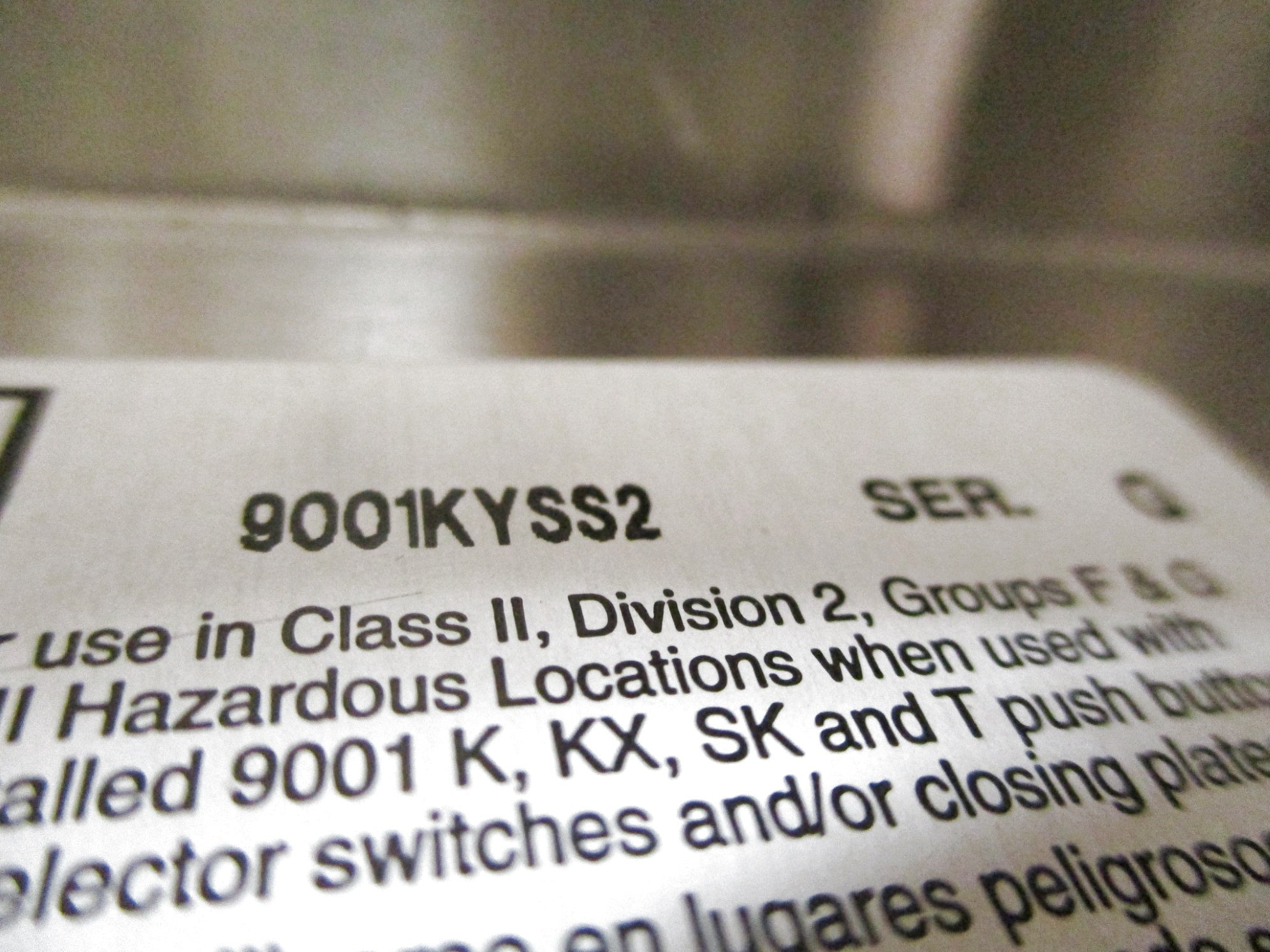 SQUARE D 9001KYSS2 SER. G NSMP