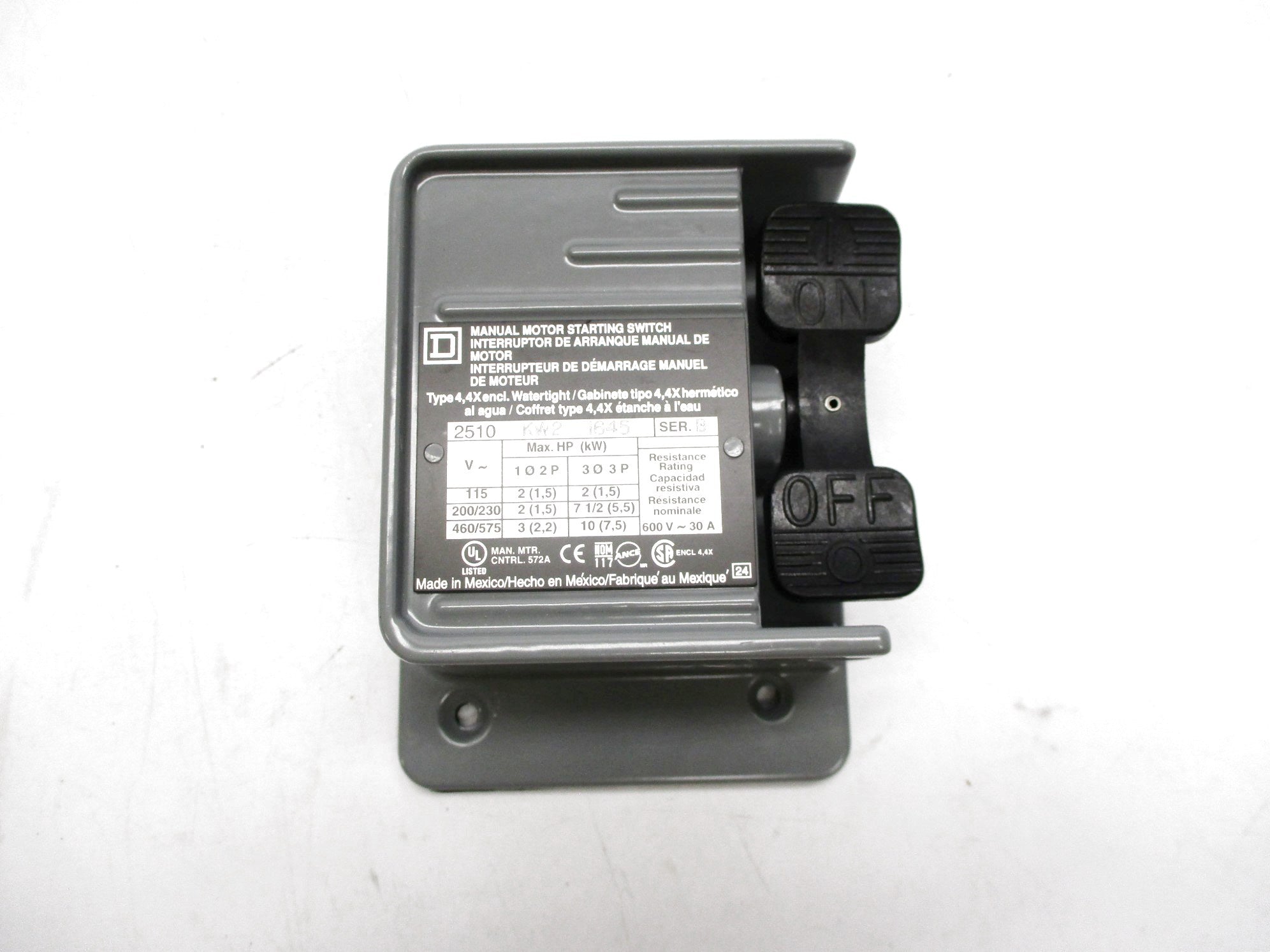 SQUARE D 3105752952 2510KW2 SER. B NSMP