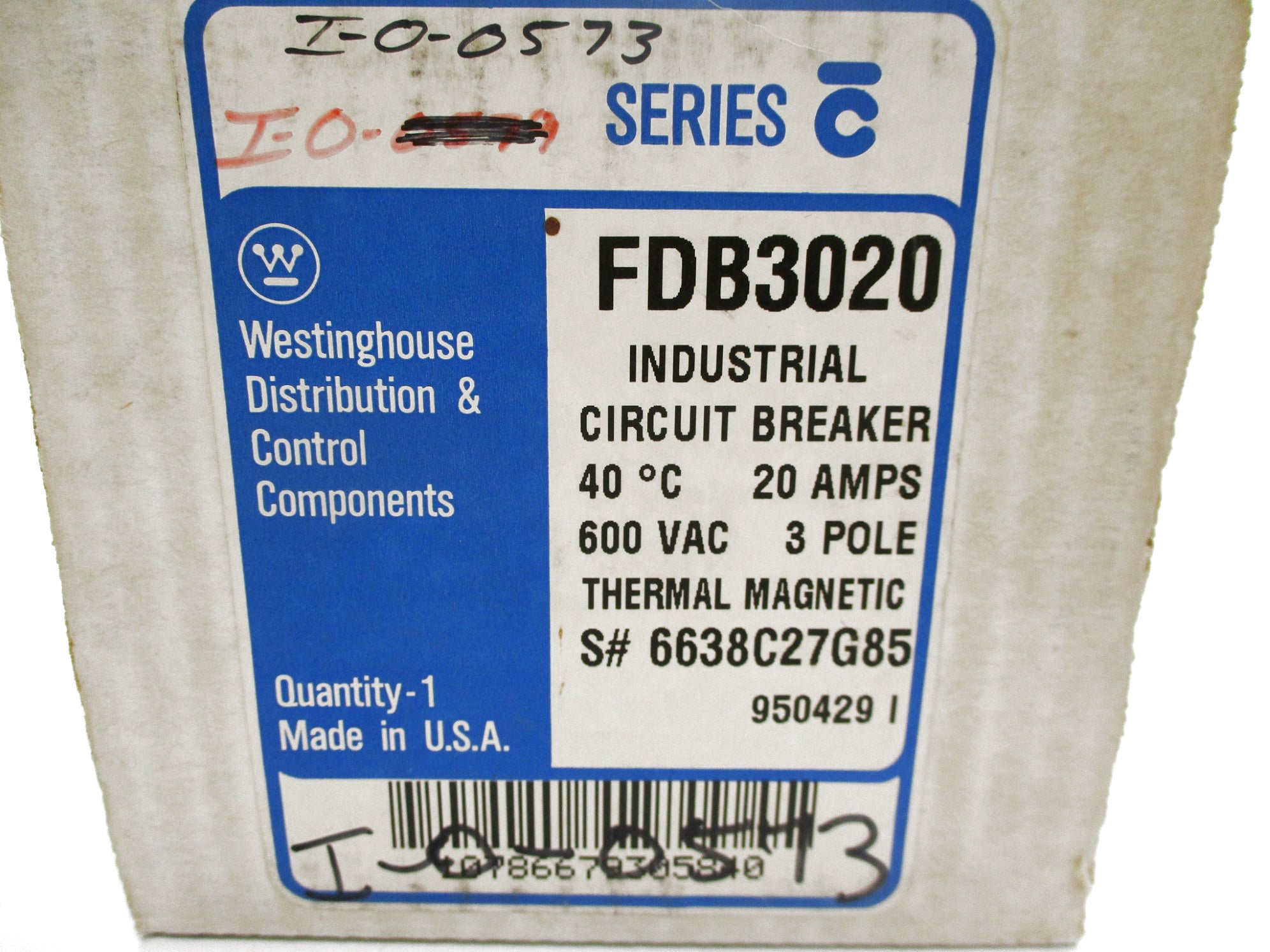 WESTINGHOUSE FDB3020 20A 600VAC SER C (BLUE) NSMP
