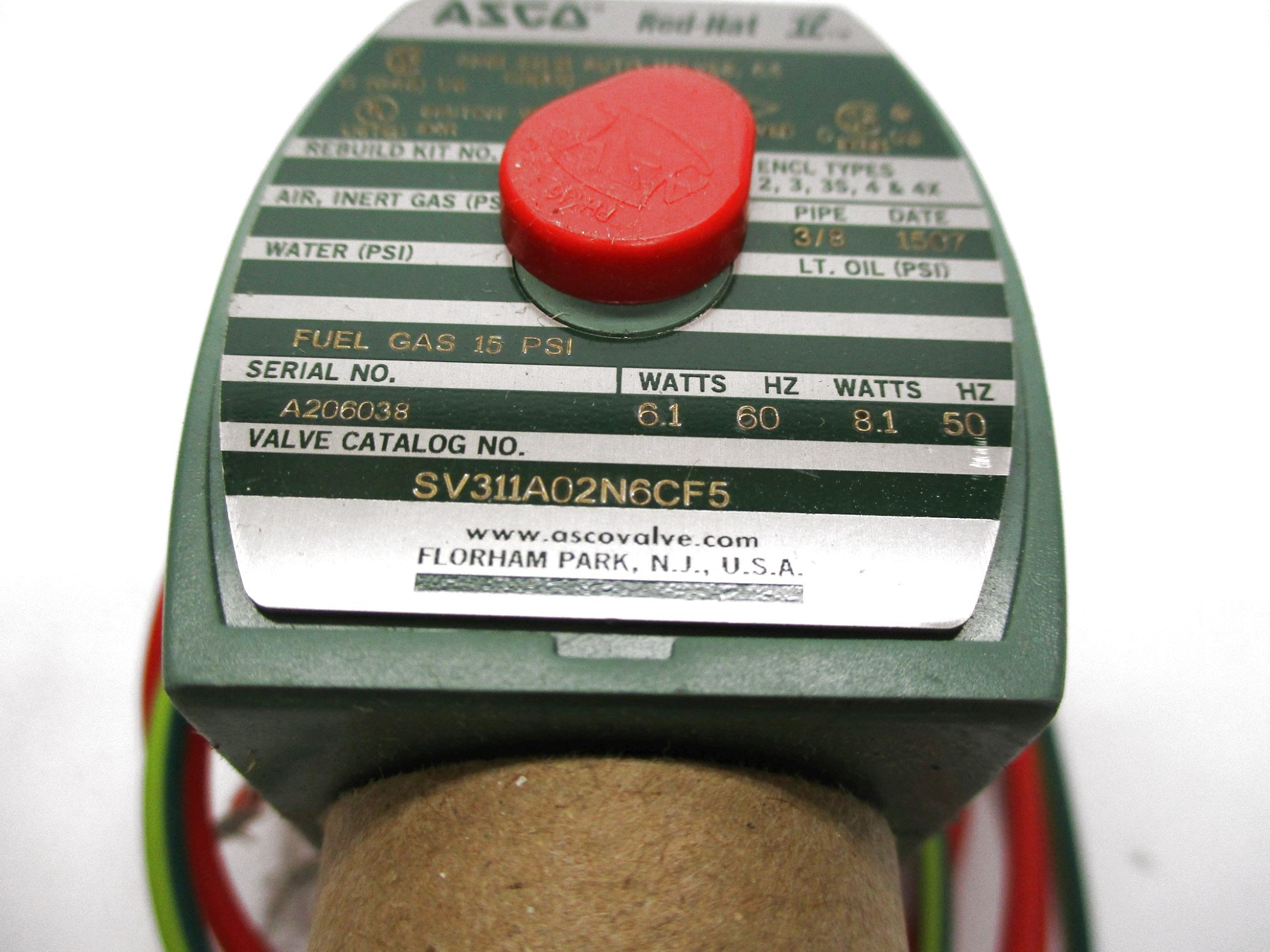 ASCO SV311A02N6CF5 110/120V 15PSI 3/8" NSMP