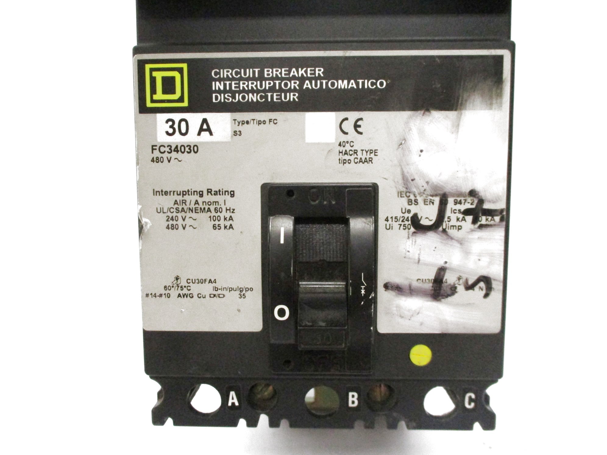 SQUARE D FC34030 30A 480V (GREY) UNMP