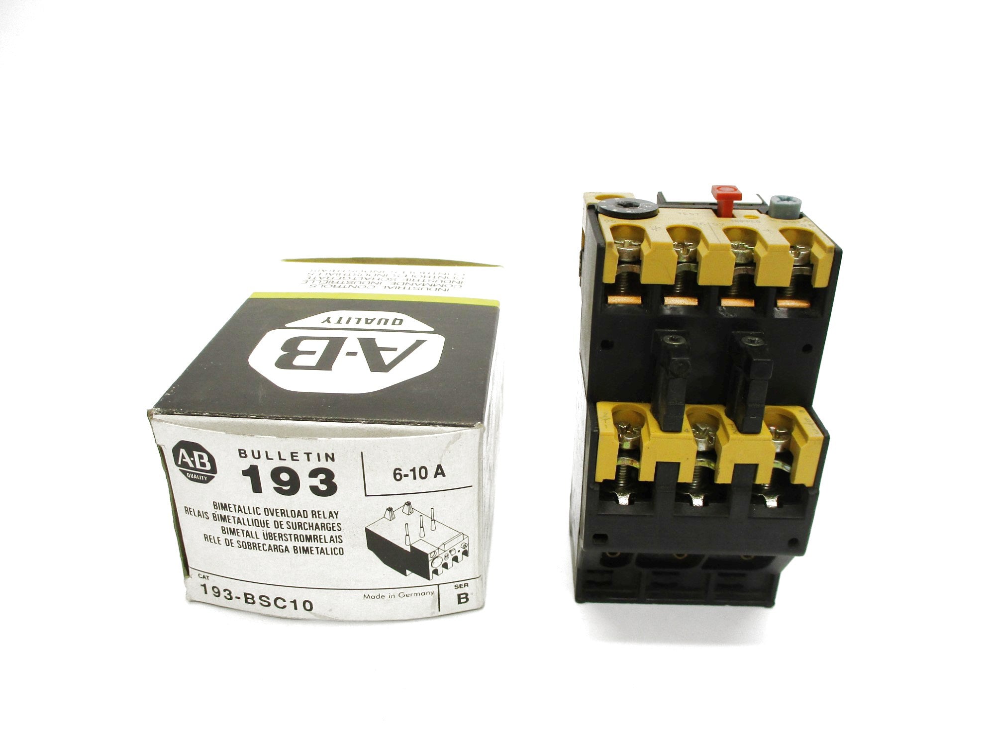 ALLEN BRADLEY 193-BSC10 SER. B 600V 6.0-10A (BK/YL) NSMP
