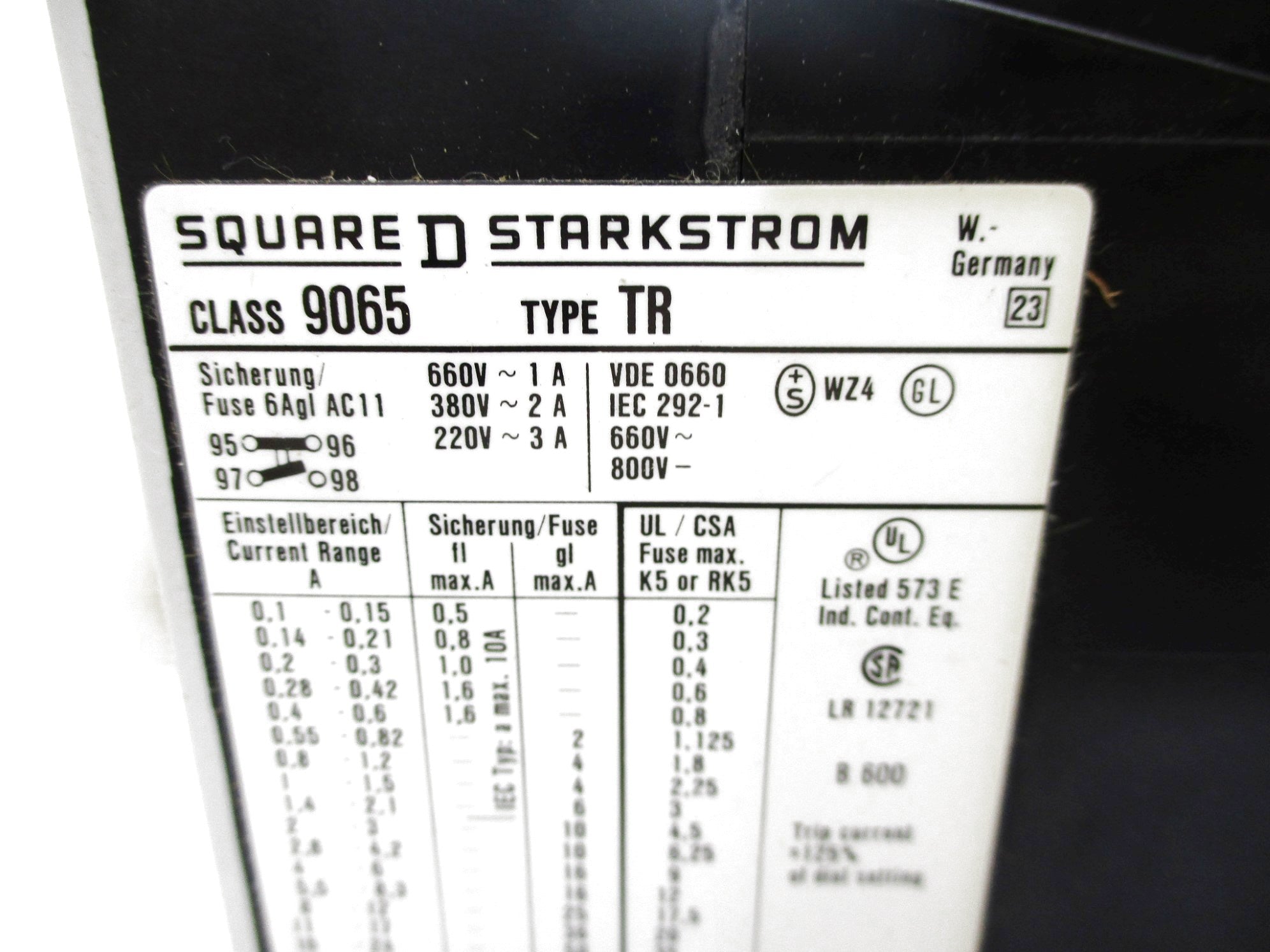 SQUARE D 9065TR2 2-3A NSMP