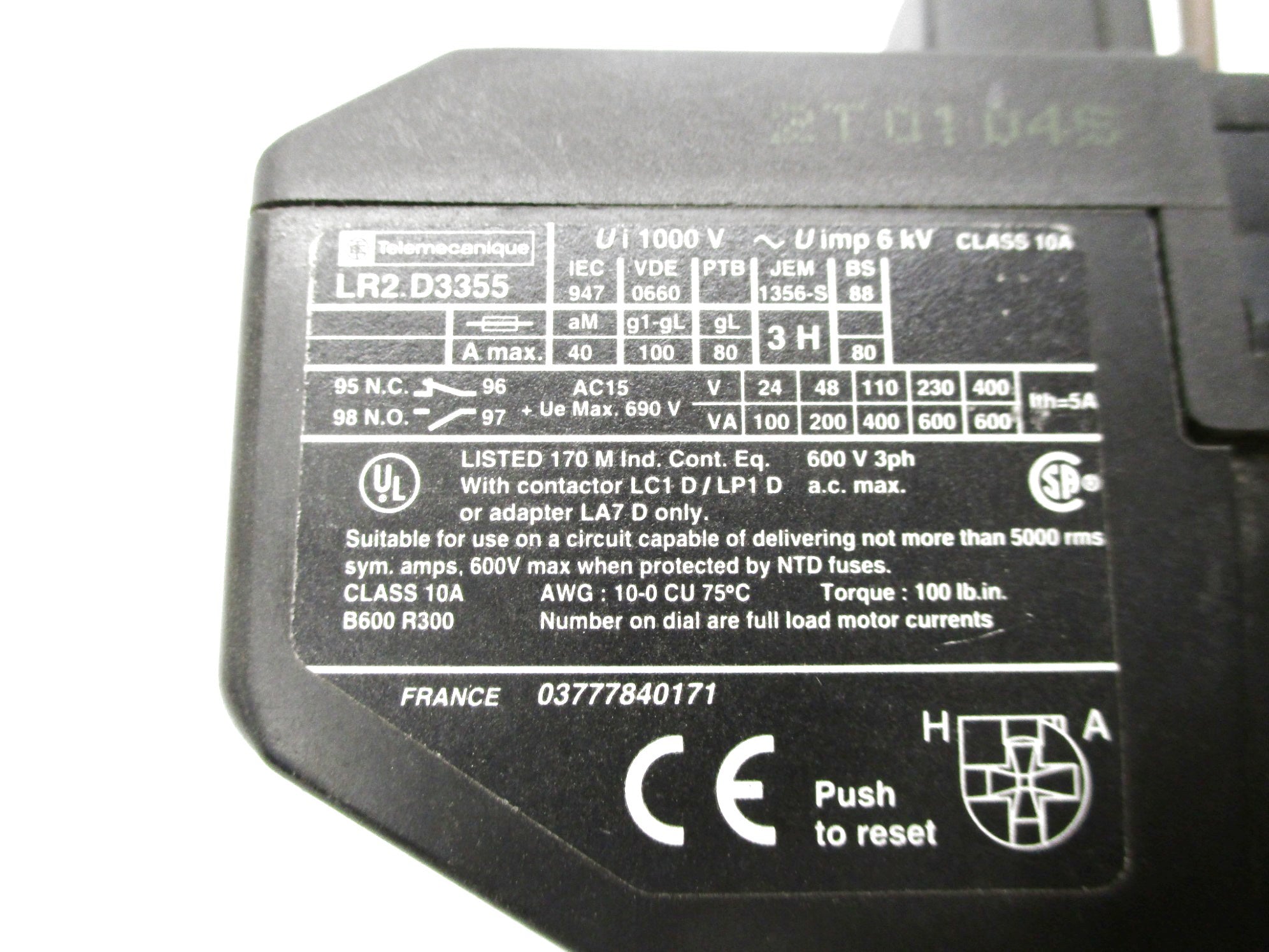 TELEMECANIQUE LR2D3355 30-40A NSMP