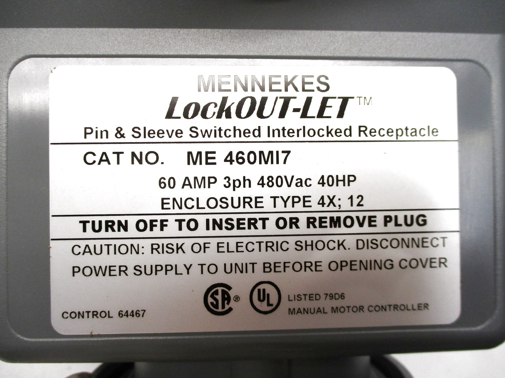 MENNEKES ME460MI7 480VAC 60A NSMP