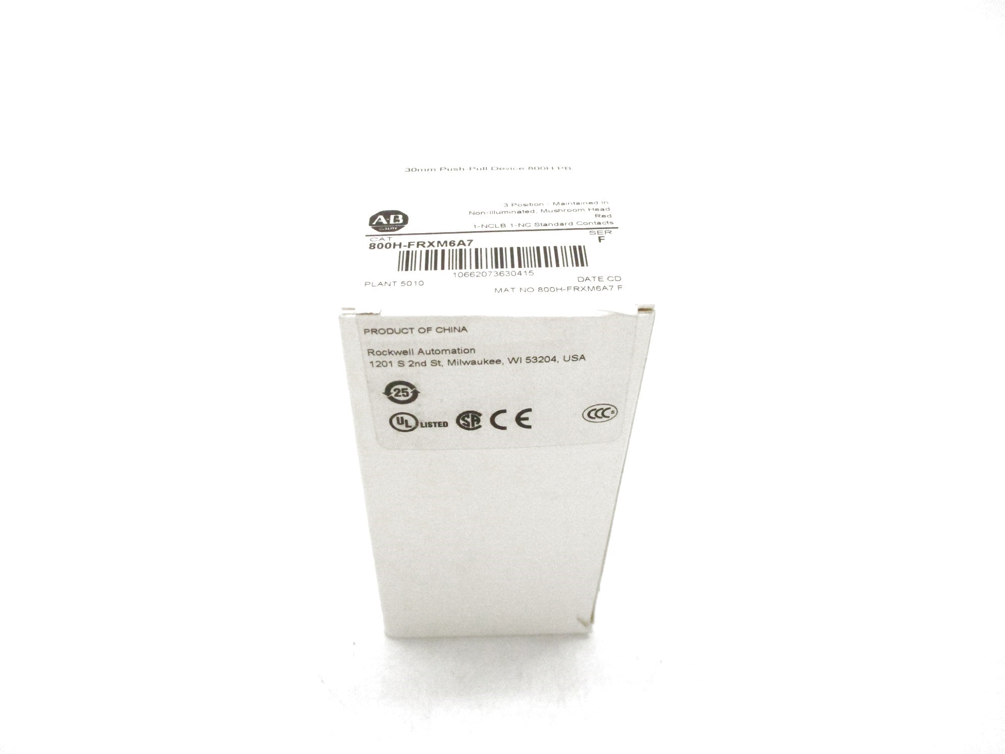 ALLEN BRADLEY 800H-FRXM6A7 SER. F (WH) NSFS