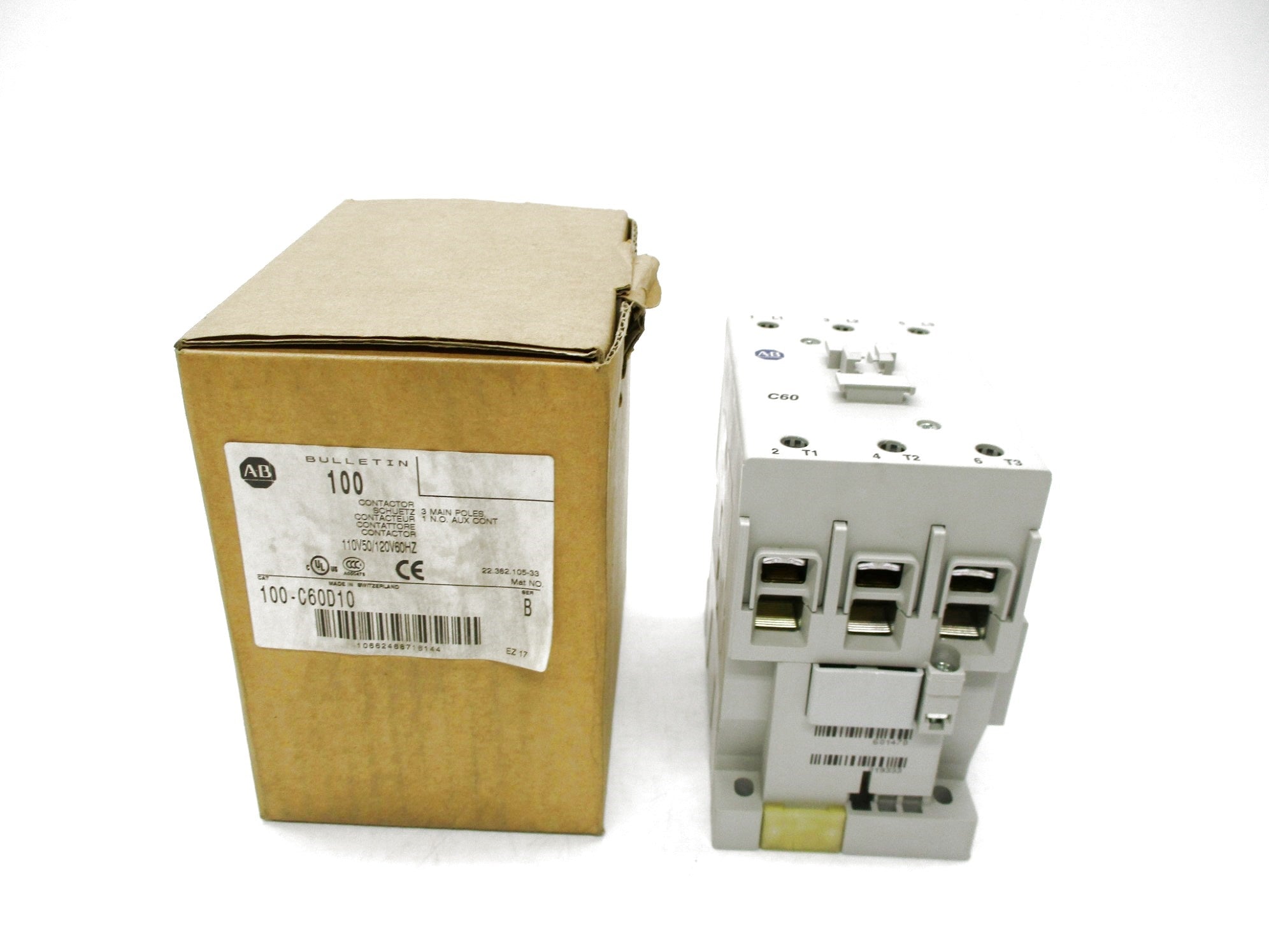ALLEN BRADLEY 100-C60D10 SER. B 120V (BR/WH) NSMP
