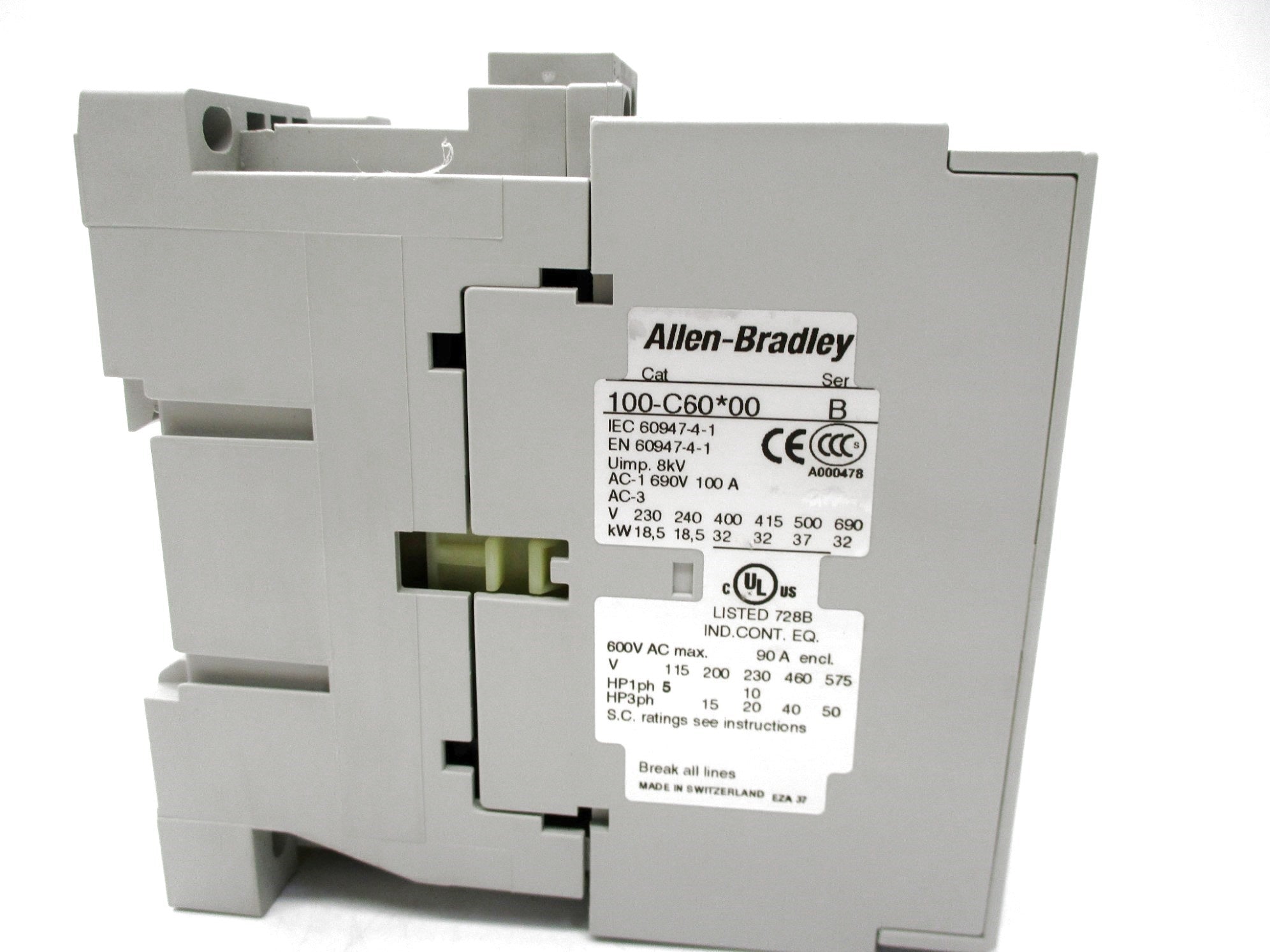 ALLEN BRADLEY 100-C60D10 SER. B 120V (BR/WH) NSMP