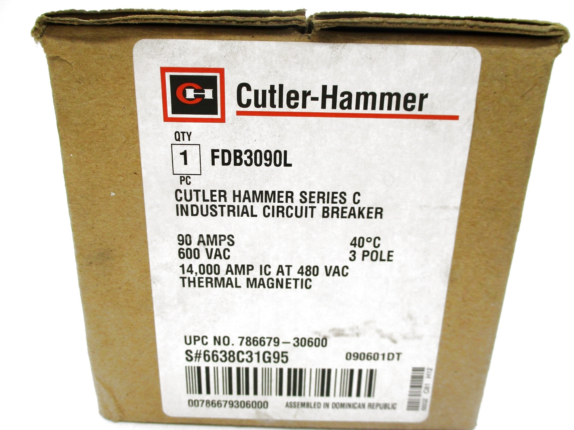 CUTLER HAMMER FDB3090L SER. C 90A 600VAC (WHITE ) NSMP